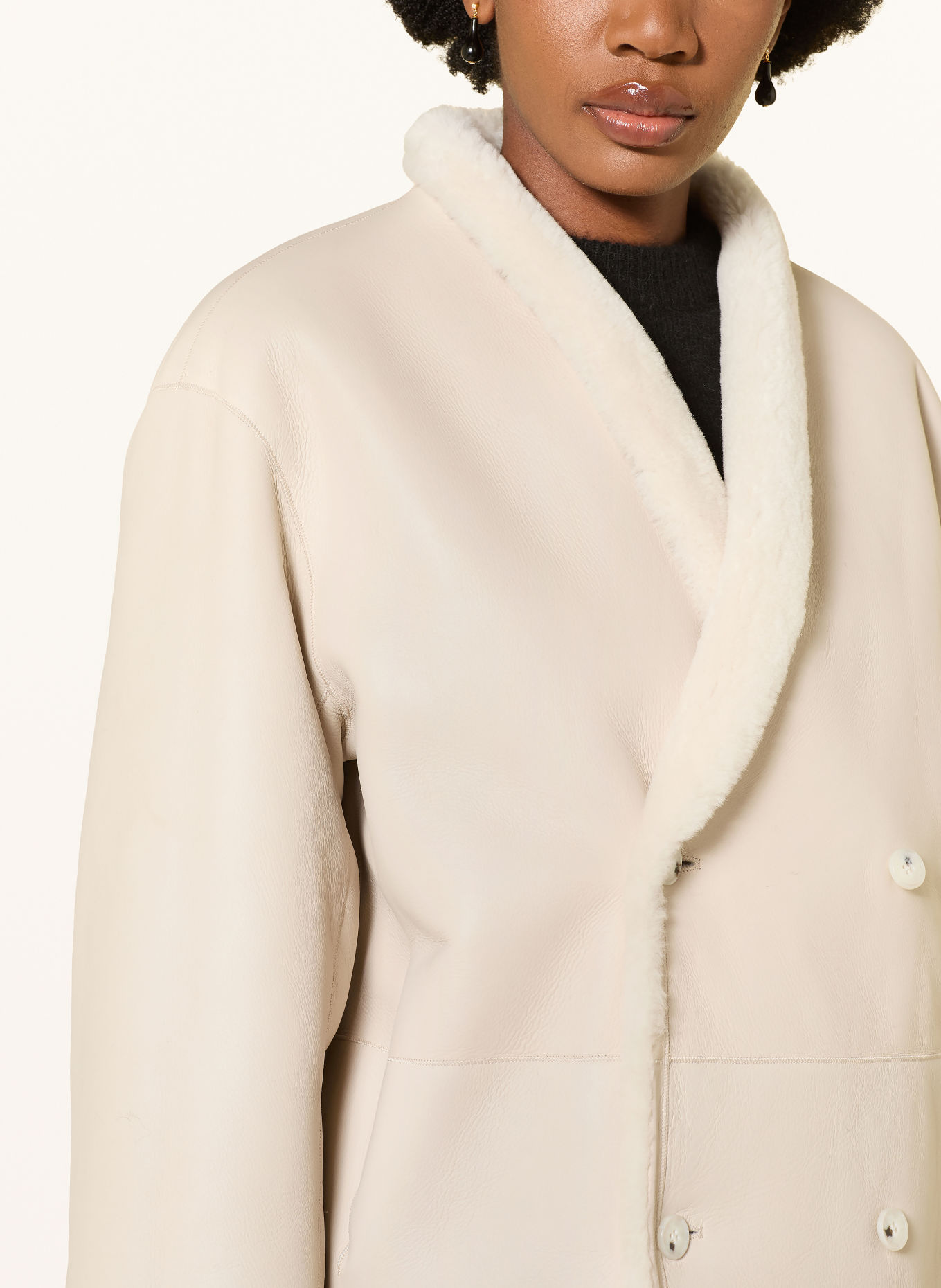 LOULOU DE SAISON Lederjacke CATHERINE zum Wenden: ECRU