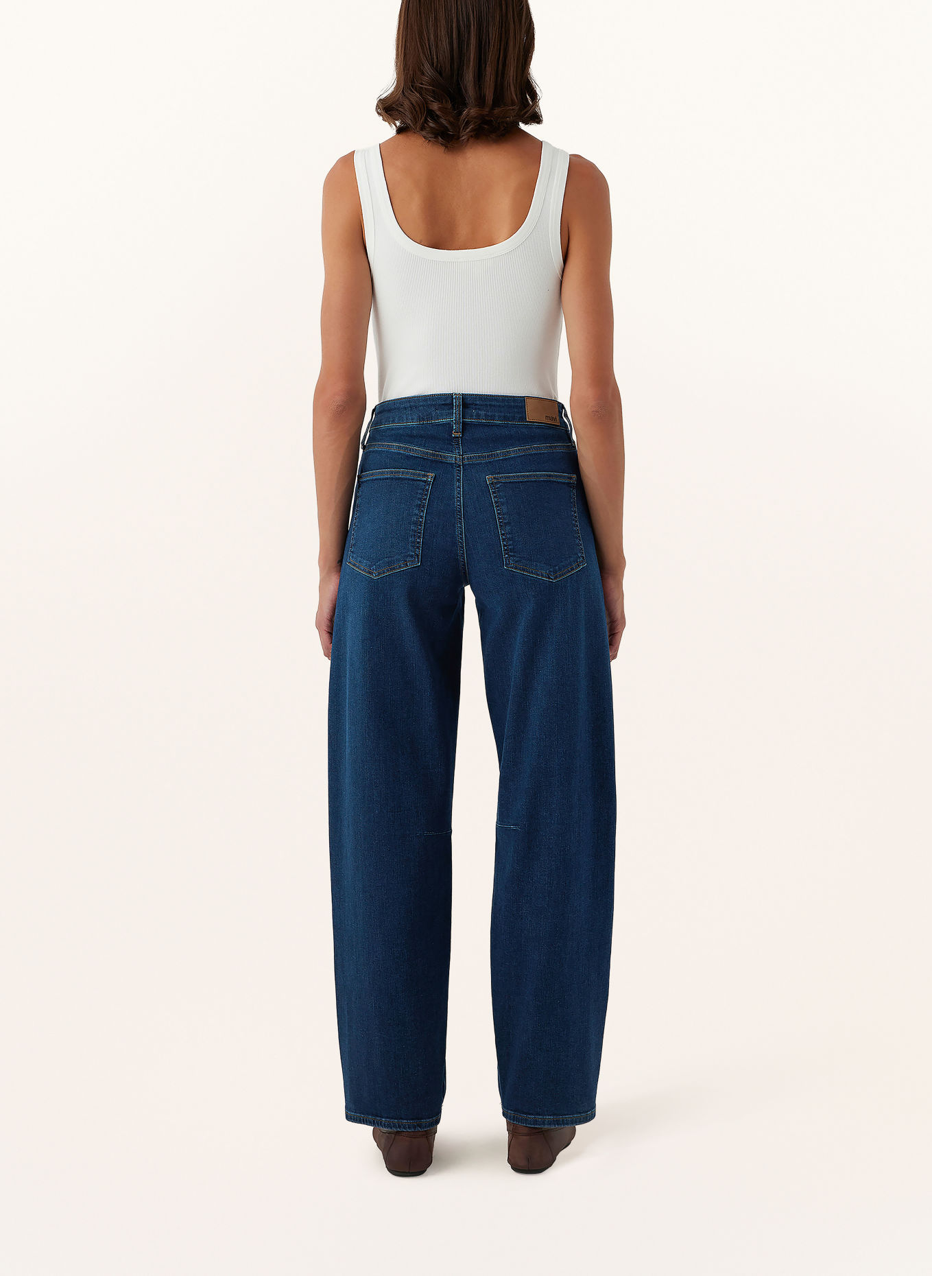 mavi Jeansy typu barrel LEILA: A3637 Deep Blue STR