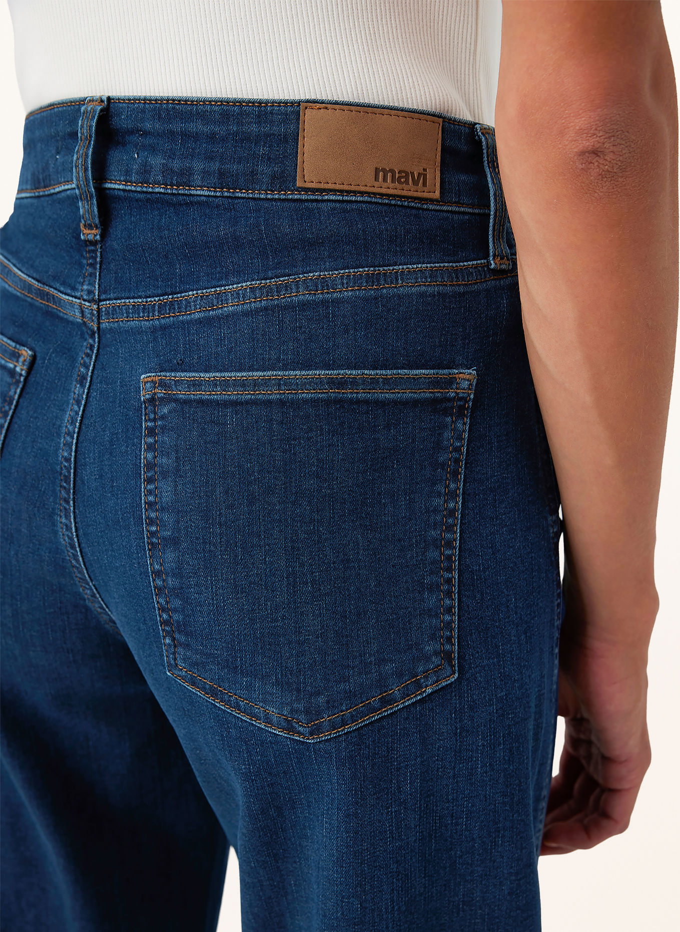 mavi Jeansy typu barrel LEILA: A3637 Deep Blue STR