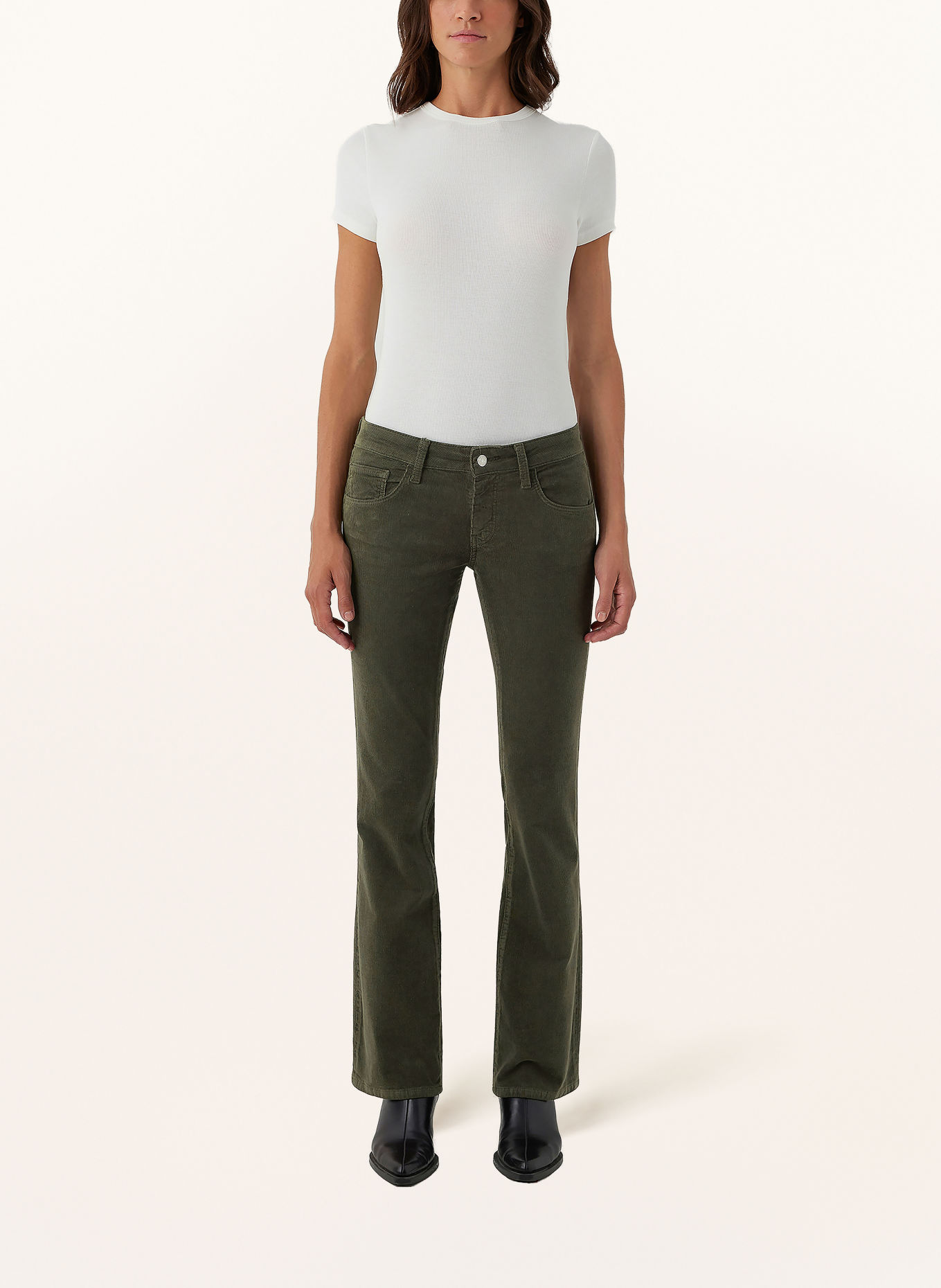 mavi Bootcut broek BELLA van corduroy: OLIJF