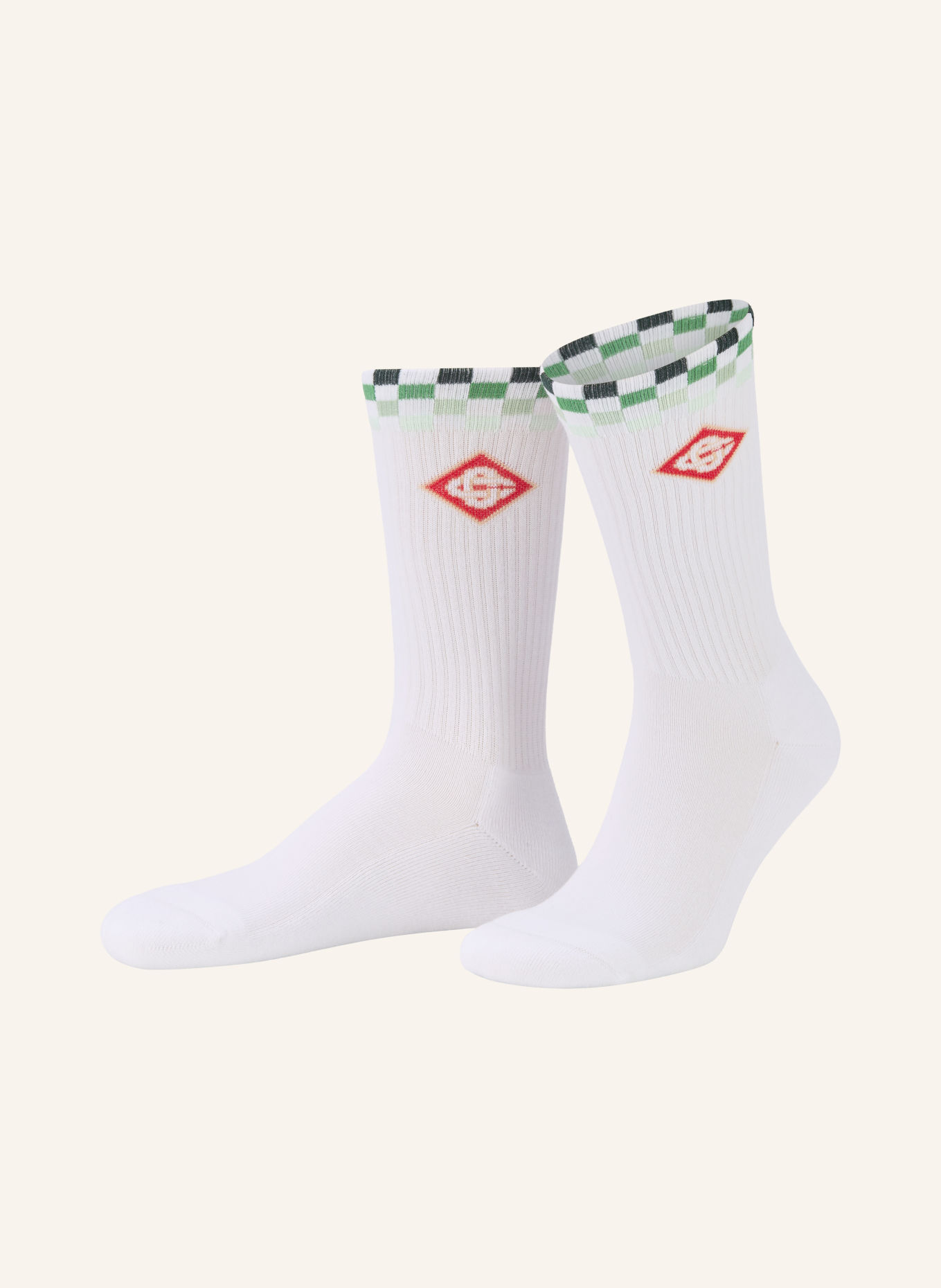 Casablanca Socks: WHITE / RED / GREEN
