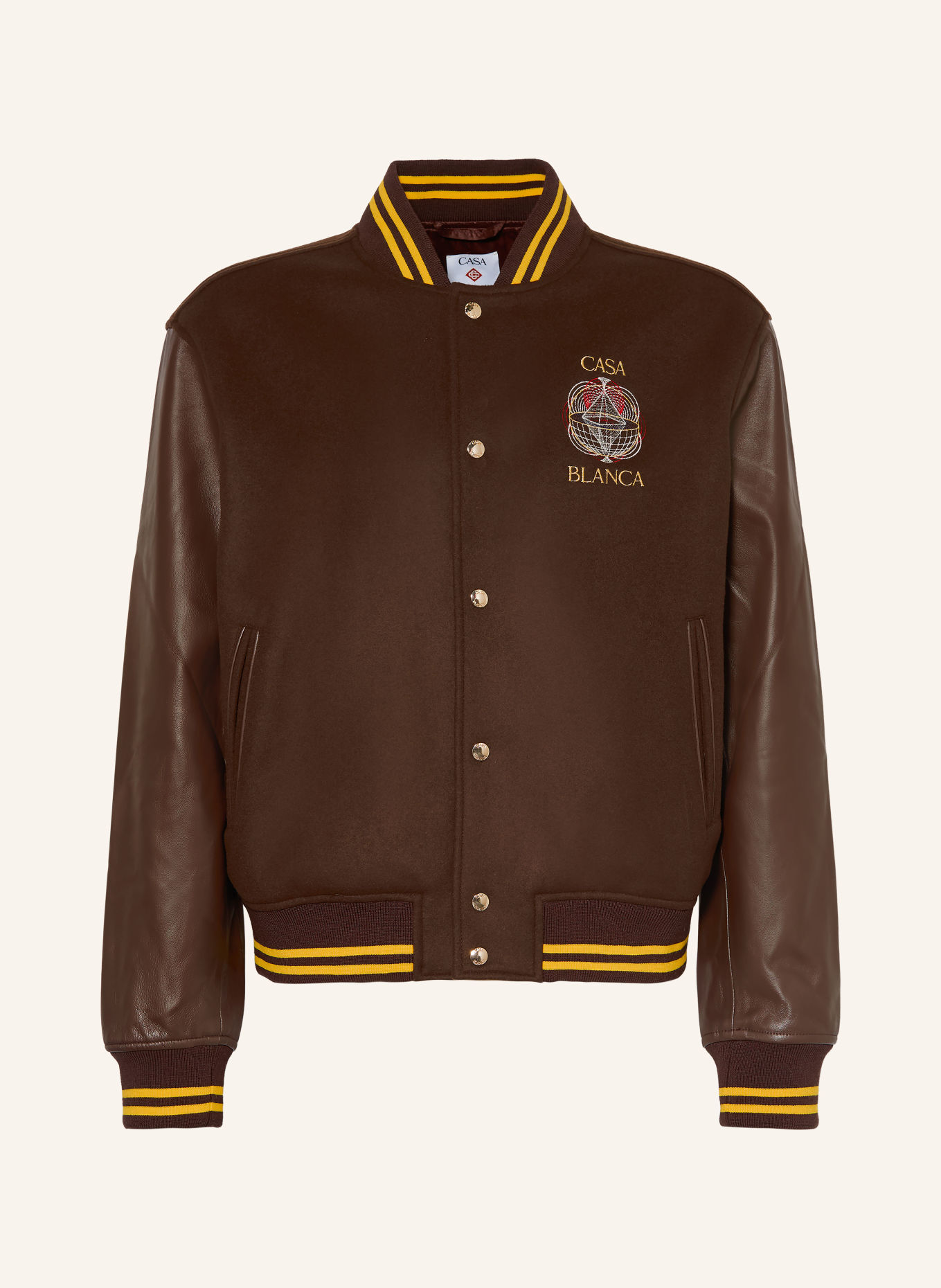 Casablanca College-Jacke: DUNKELBRAUN / DUNKELGELB