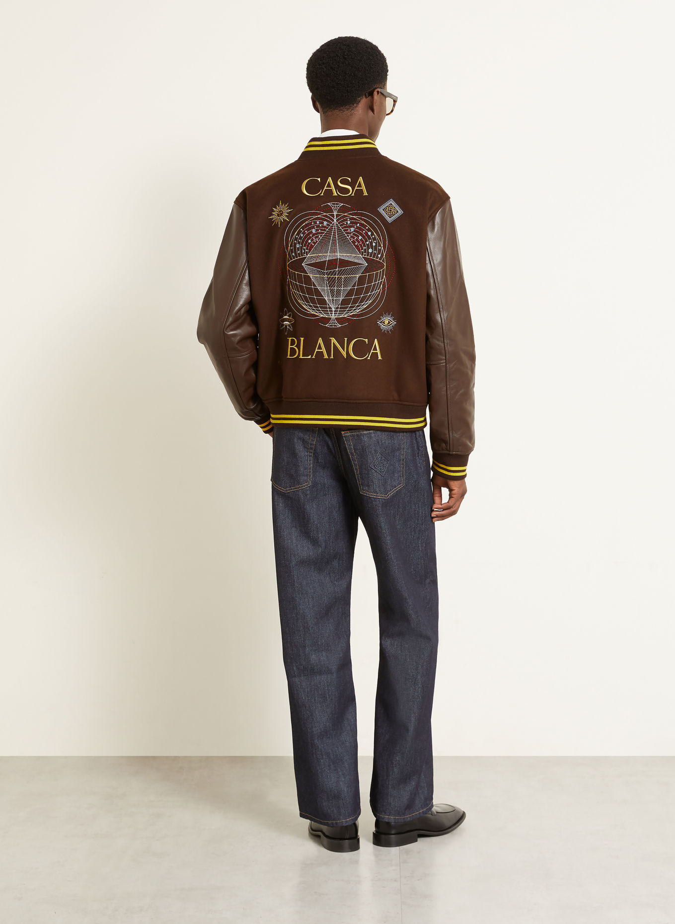 Casablanca College-Jacke: DUNKELBRAUN / DUNKELGELB