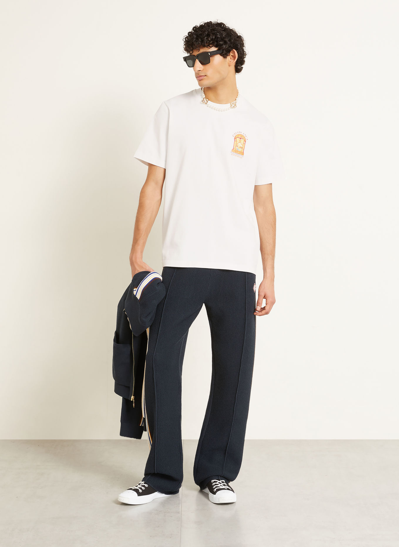 Casablanca T-shirt: BLANC / ROUGE / ORANGE