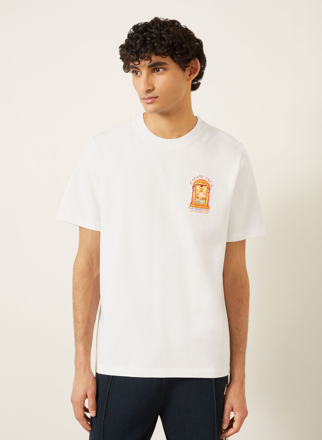 Casablanca T-shirt: BLANC / ROUGE / ORANGE