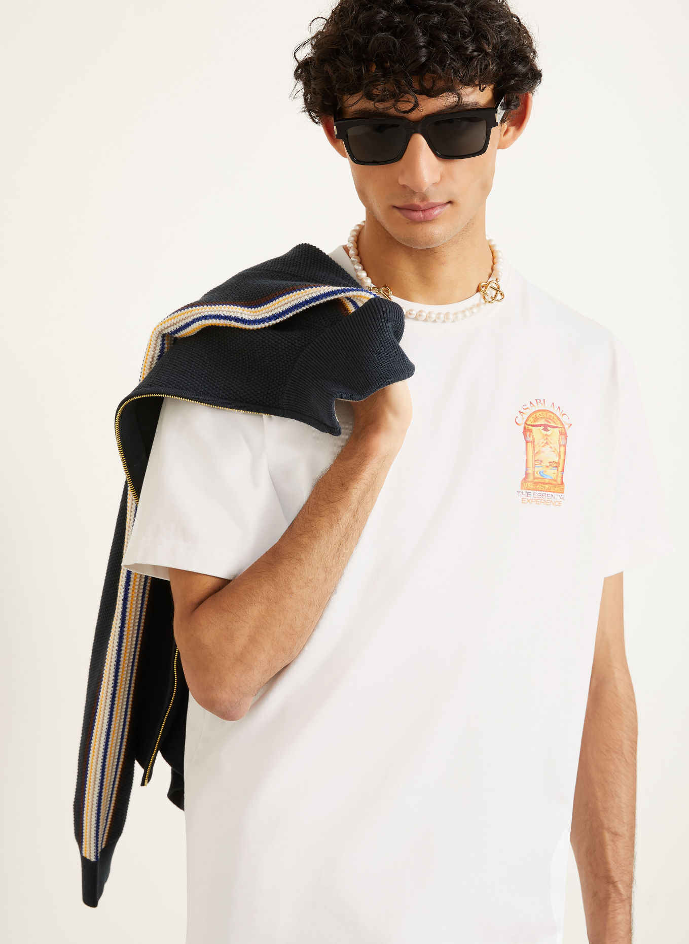 Casablanca T-shirt: BLANC / ROUGE / ORANGE