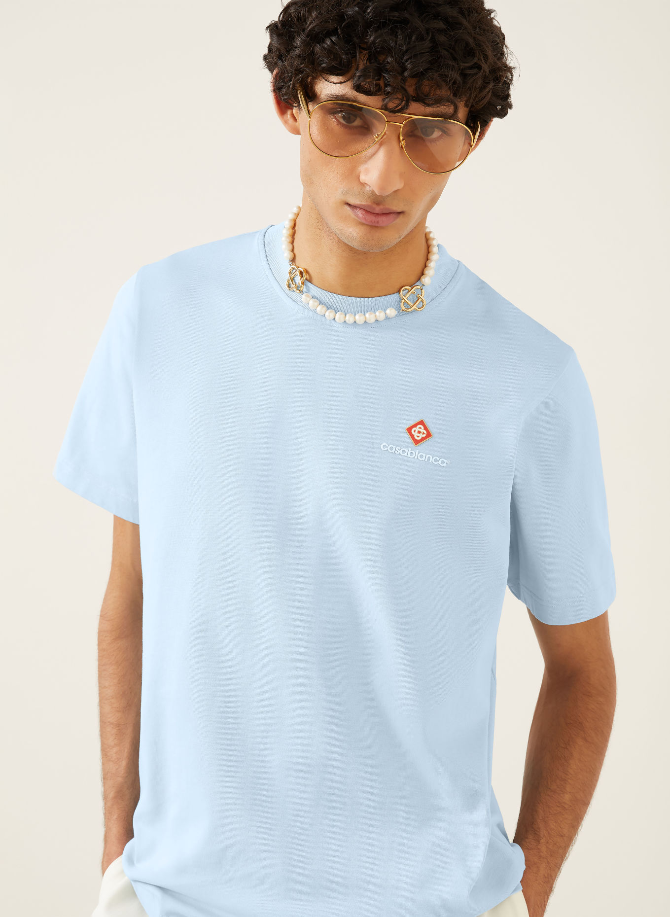 Casablanca T-shirt: BLEU CLAIR