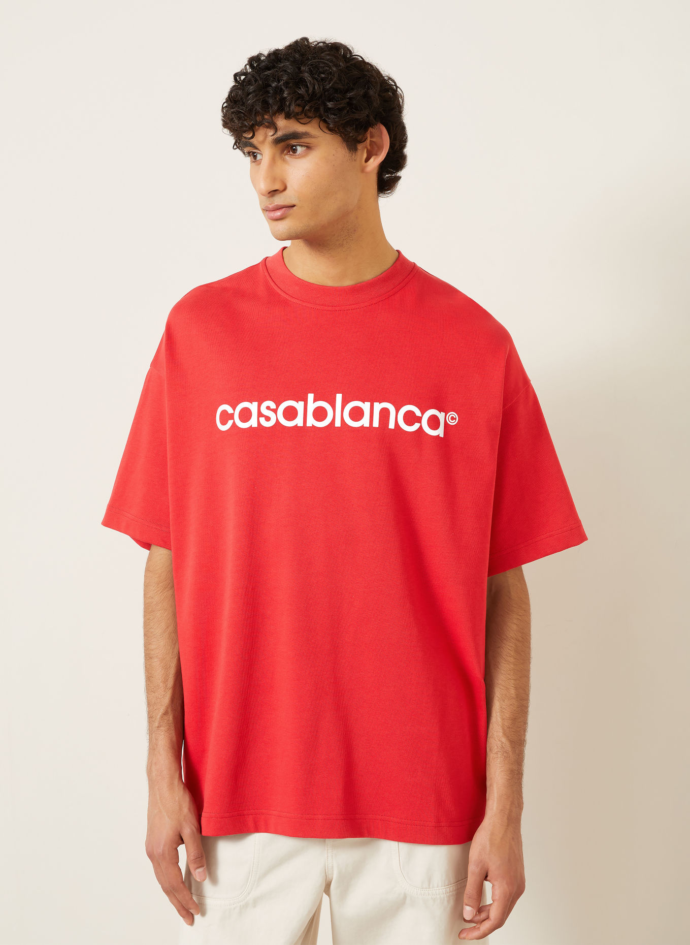 Casablanca T-shirt oversize: ROUGE / BLANC