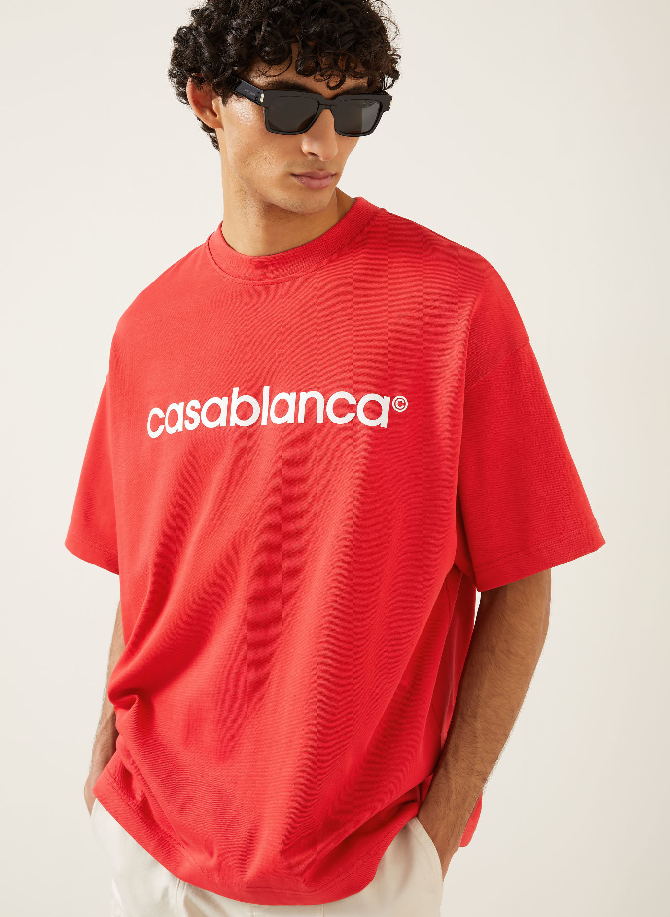 Casablanca T-shirt oversize: ROUGE / BLANC
