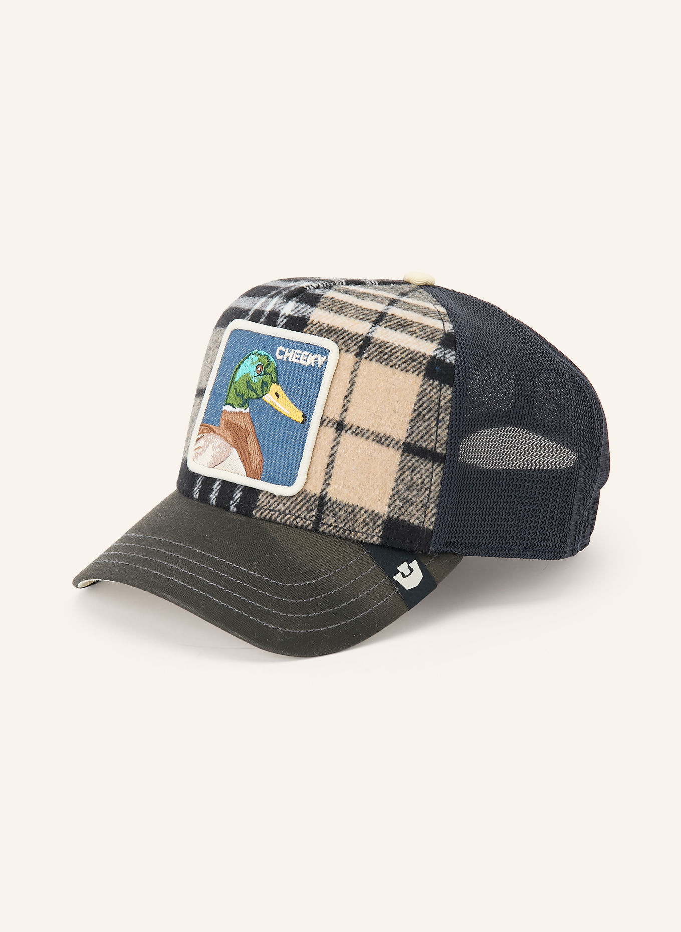 GOORIN BROS. Cap BRIT CHEEKY: ČERNÁ / SVĚTLE HNĚDÁ / TMAVĚ MODRÁ
