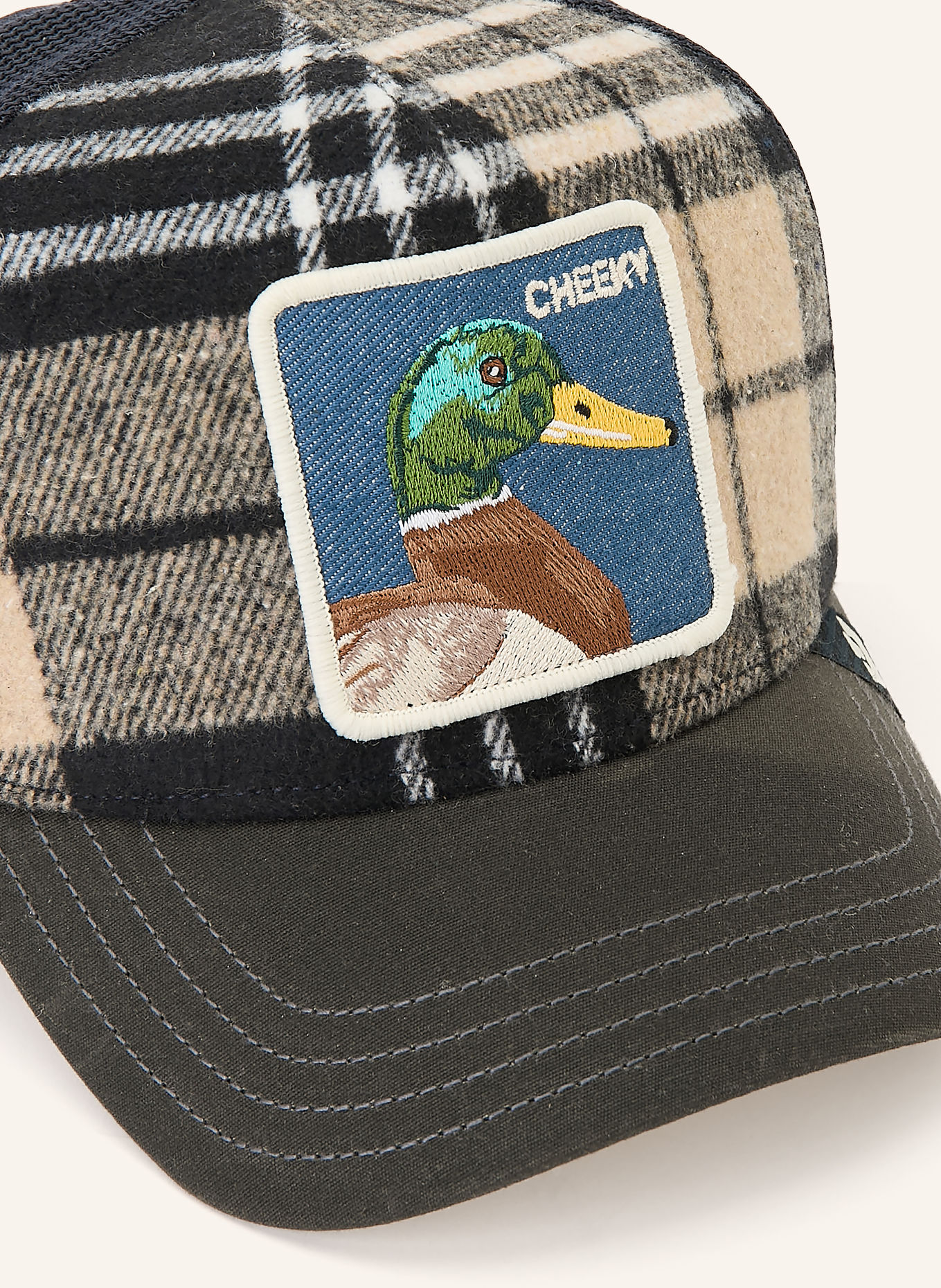 GOORIN BROS. Cap BRIT CHEEKY: ČERNÁ / SVĚTLE HNĚDÁ / TMAVĚ MODRÁ