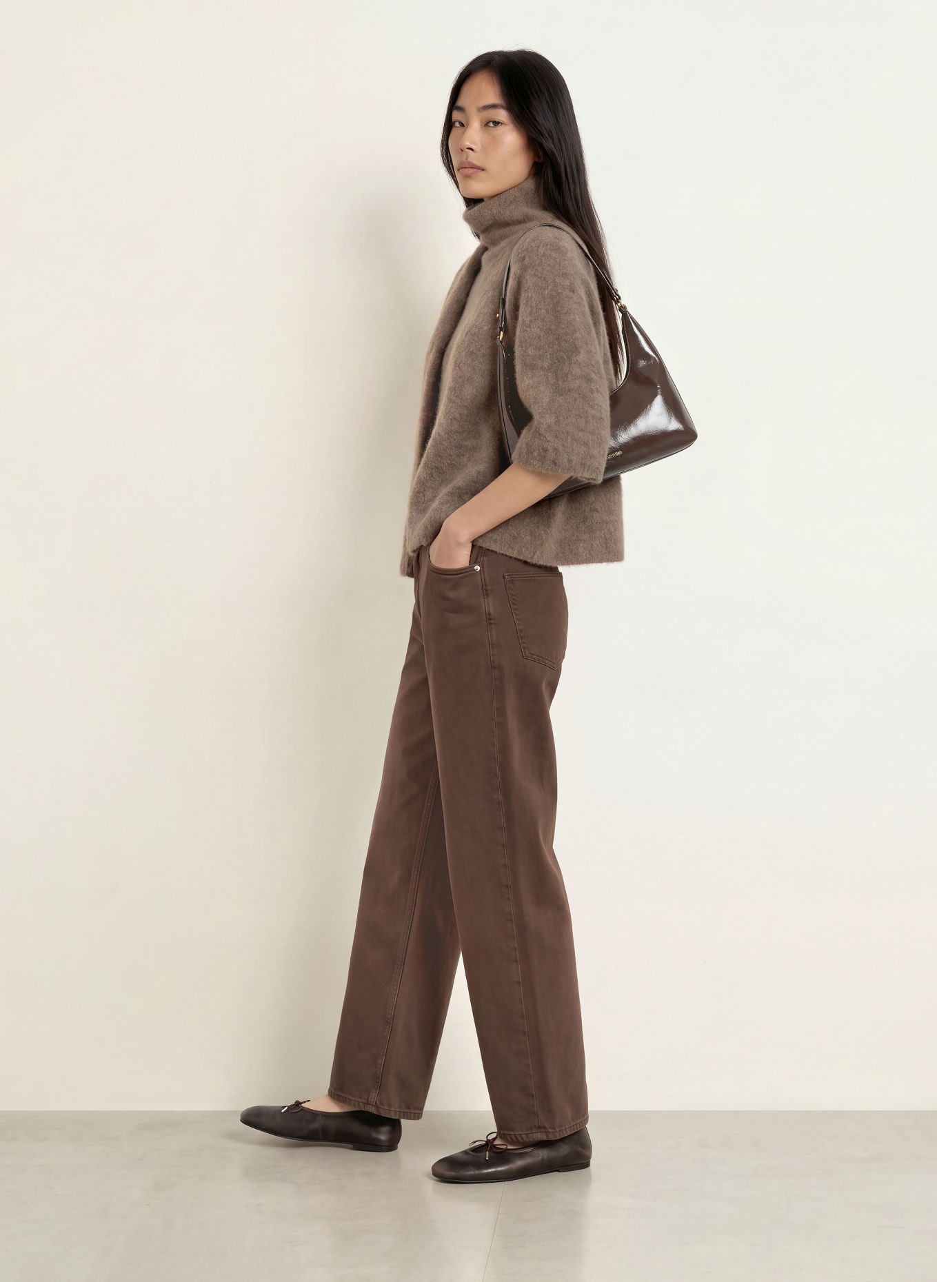 Stylein KEANU Barrel-leg jeans: COFFEE