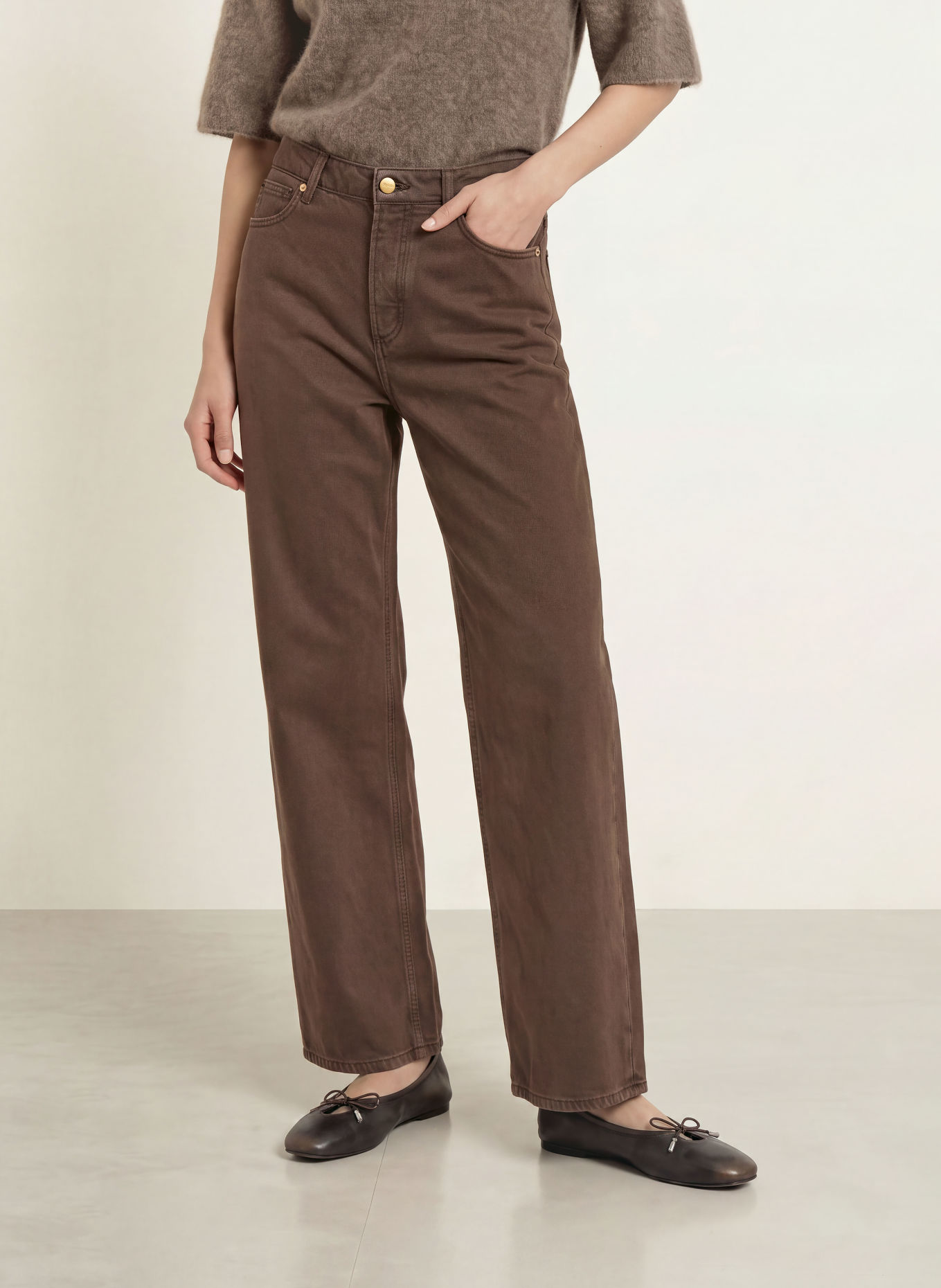 Stylein KEANU Barrel-leg jeans: COFFEE