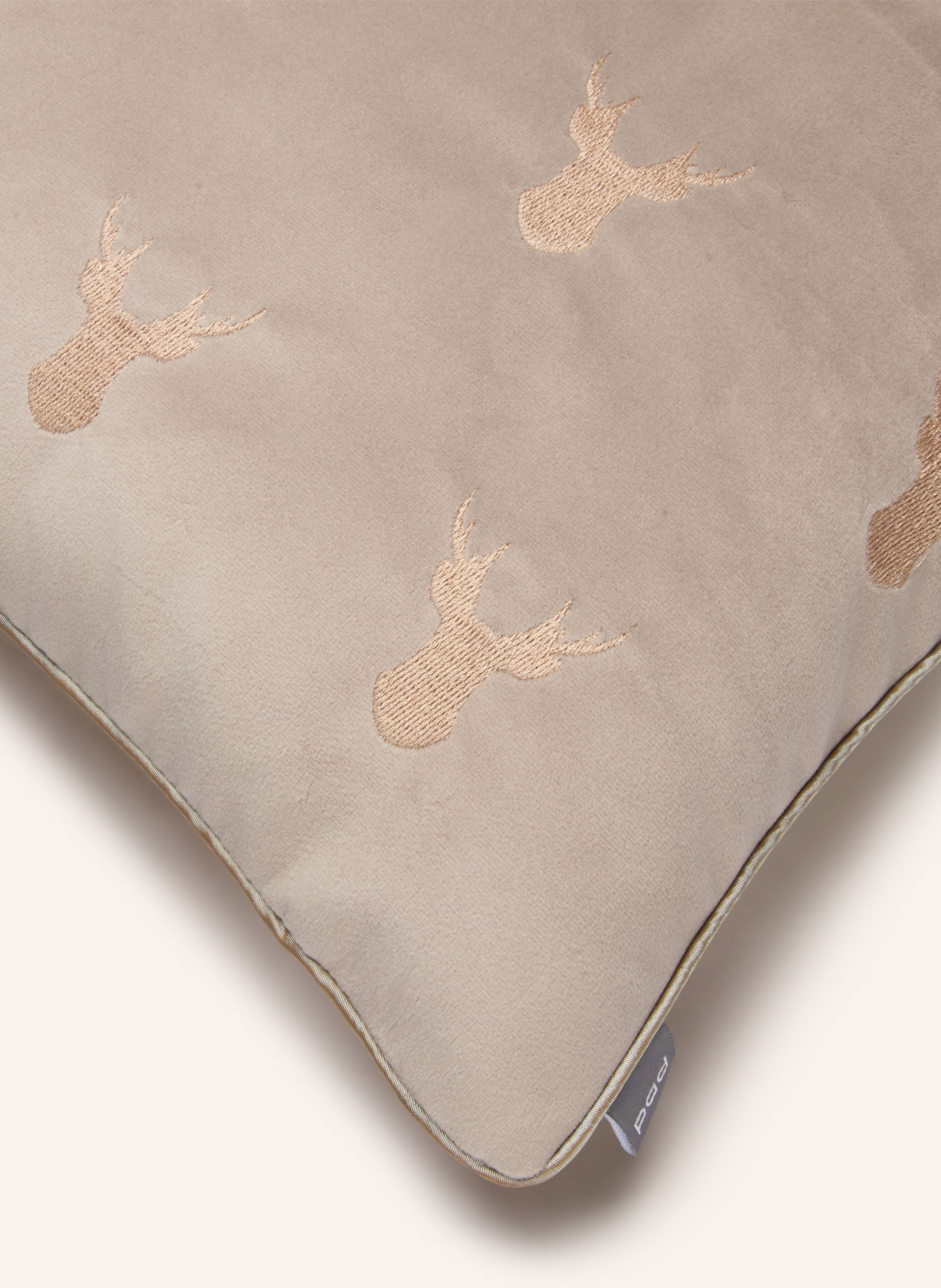 PAD Sierkussenhoes ELK van fluweel: BEIGE / CAMEL