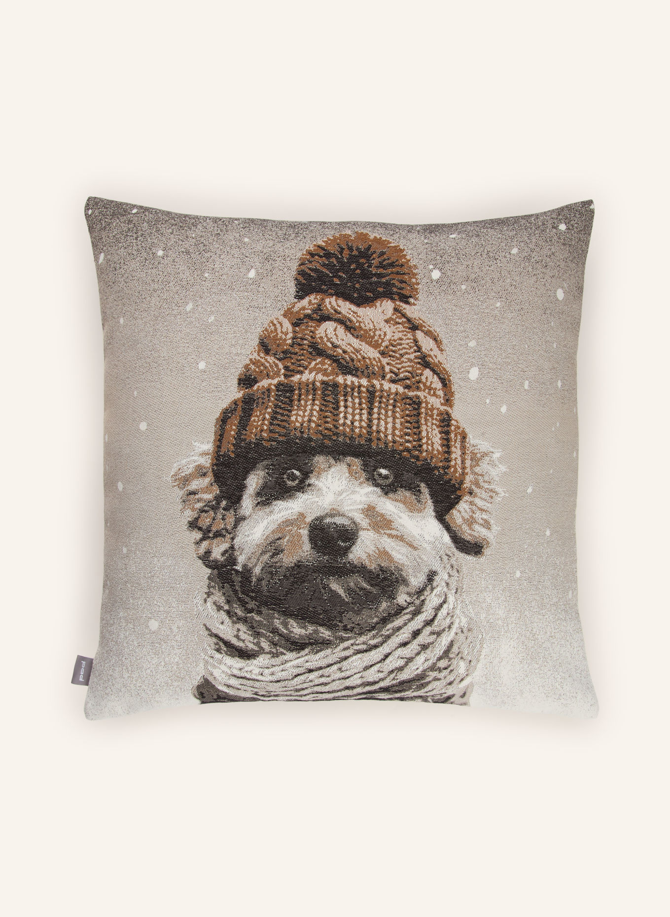 PAD Sierkussenhoes CLAUS: TAUPE / BRUIN / CRÈME