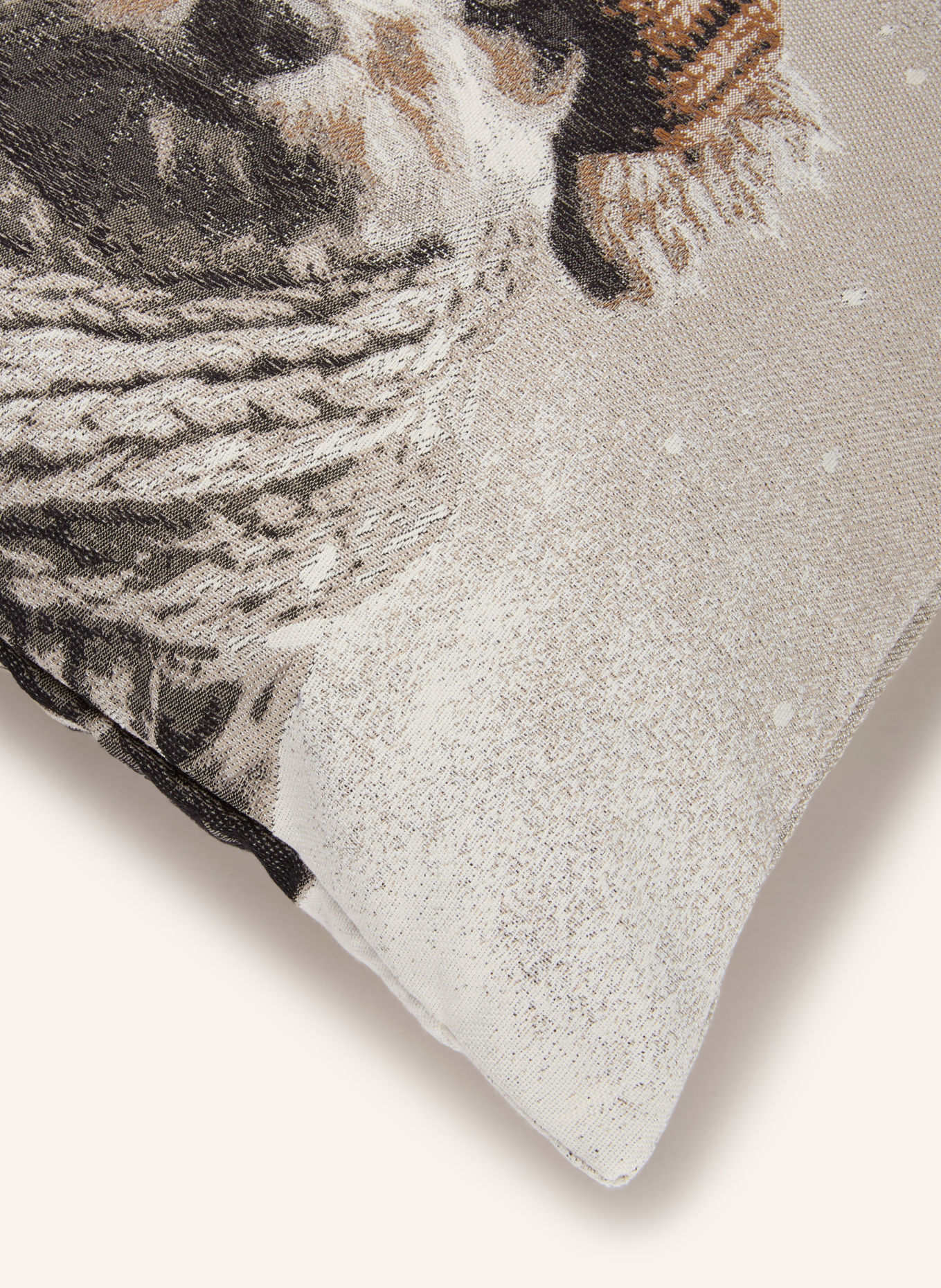 PAD Sierkussenhoes CLAUS: TAUPE / BRUIN / CRÈME