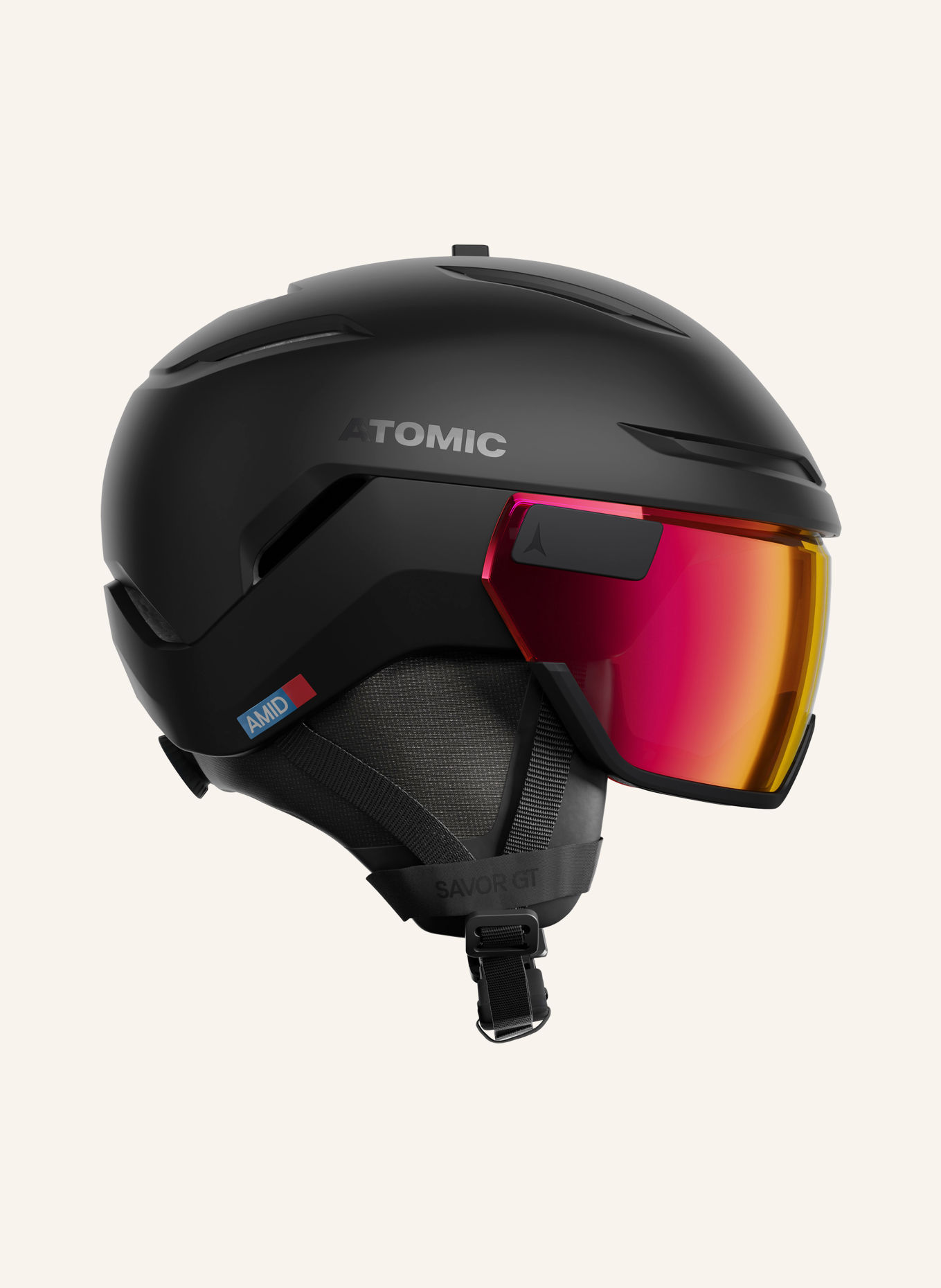 ATOMIC Skihelm SAVOR GT AMID VISOR PHOTO: ZWART / ROOD