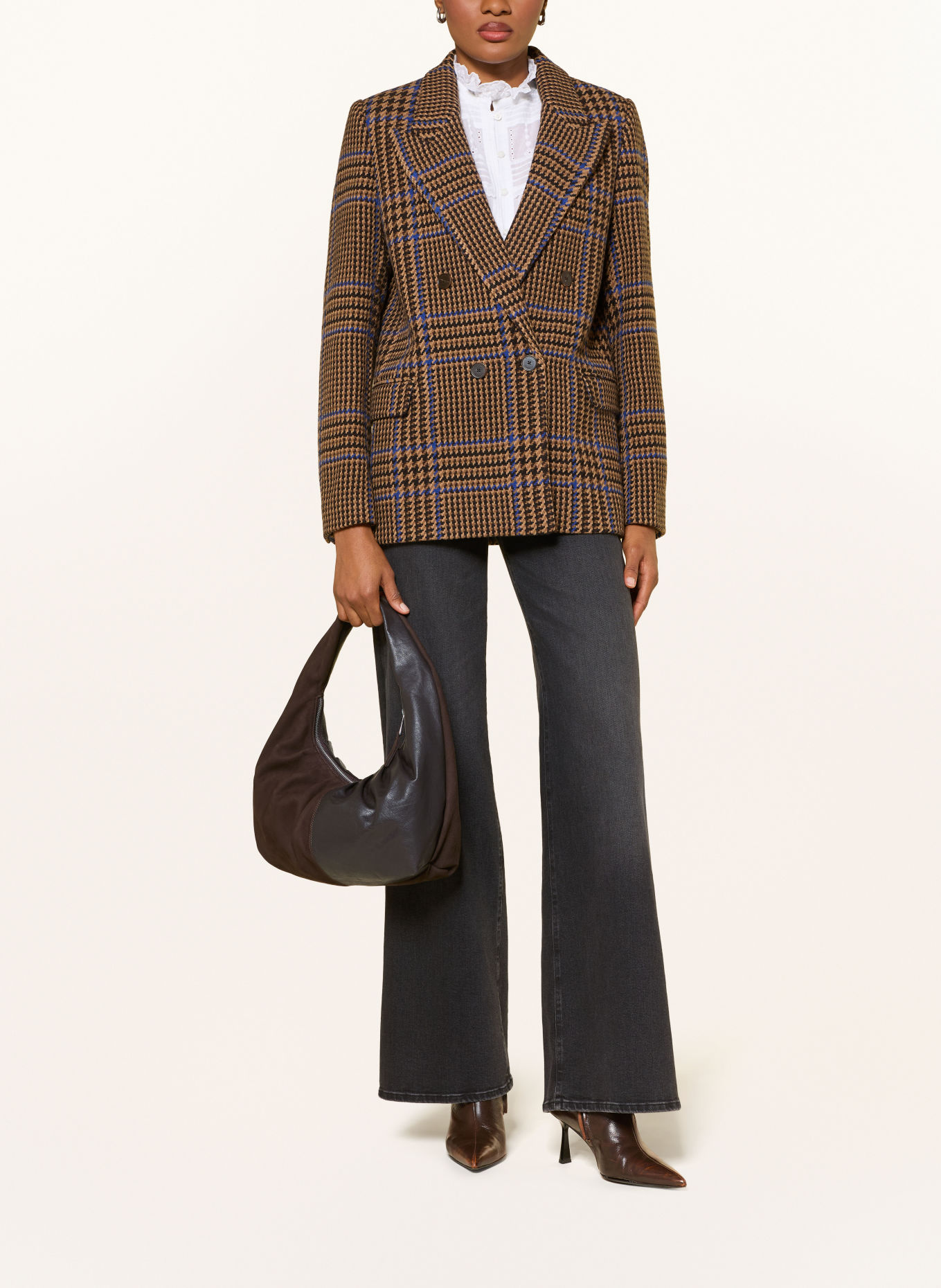 NÚNOO AGNES Shoulder Bag: DARK BROWN / SILVER
