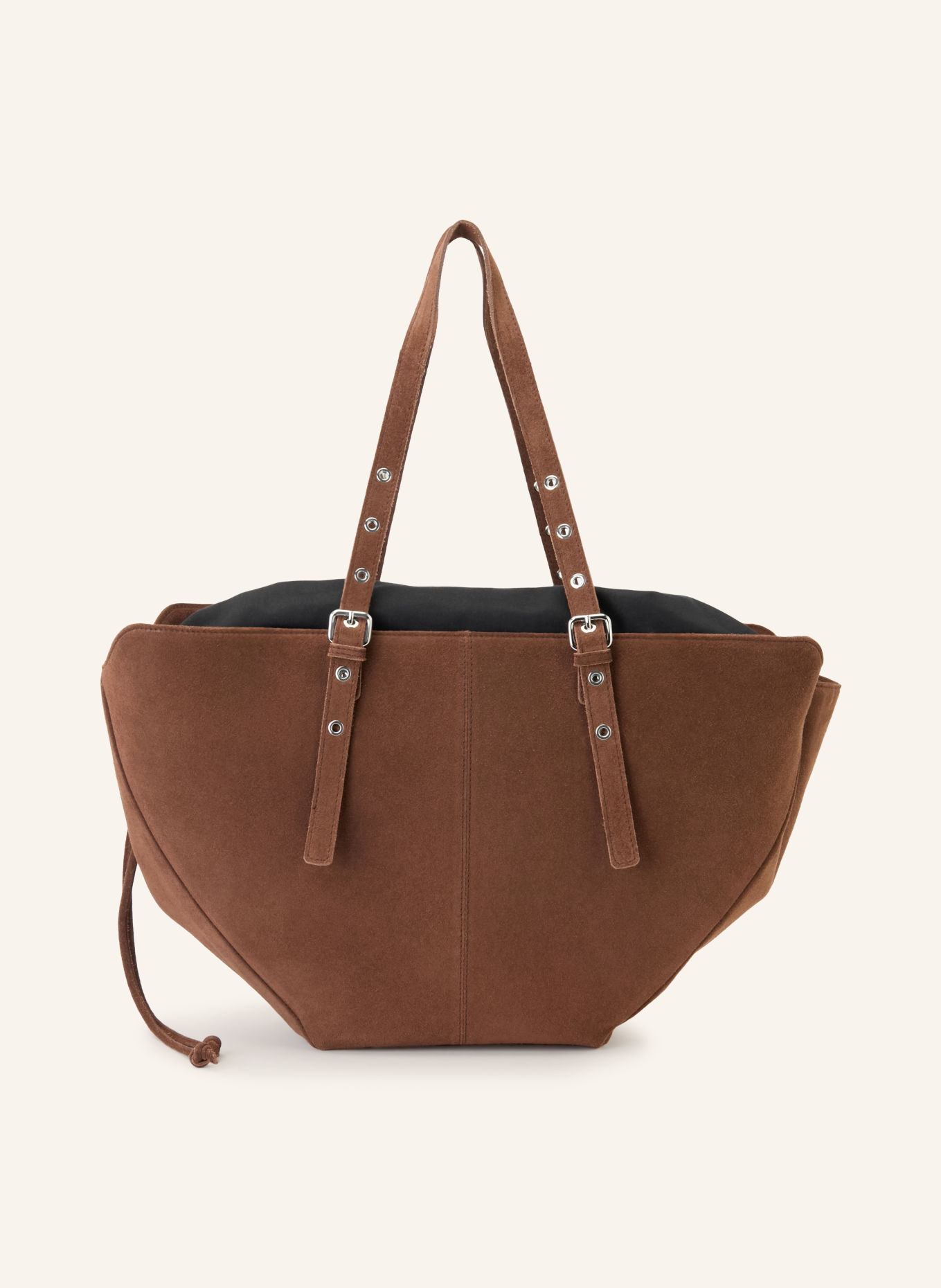 NÚNOO Sac cabas NORA: MARRON / ARGENT / NOIR