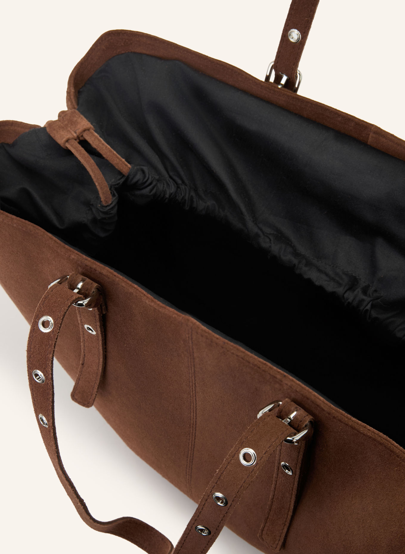 NÚNOO Sac cabas NORA: MARRON / ARGENT / NOIR