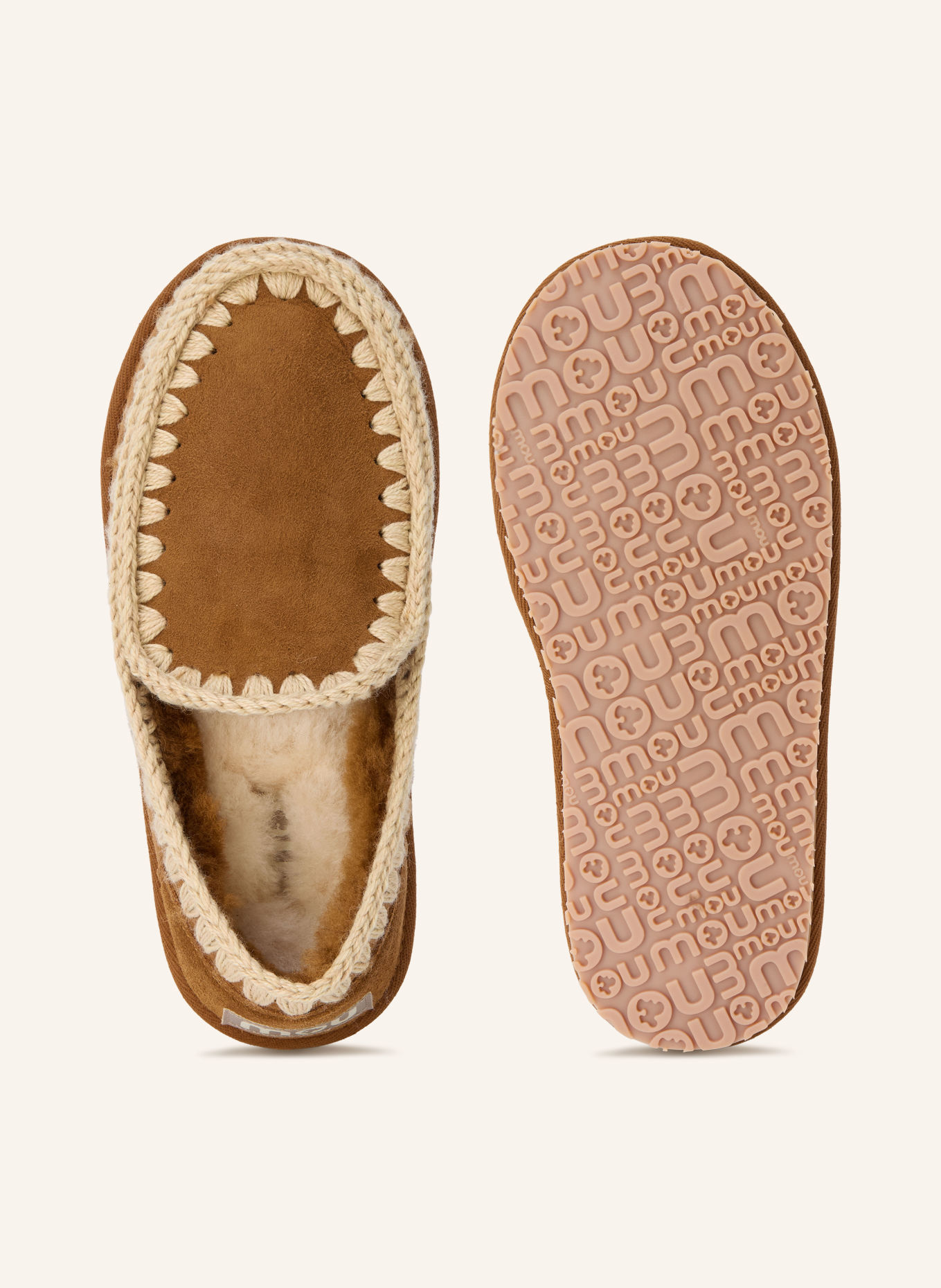 mou Slippers: COGNAC / LIGHT BROWN