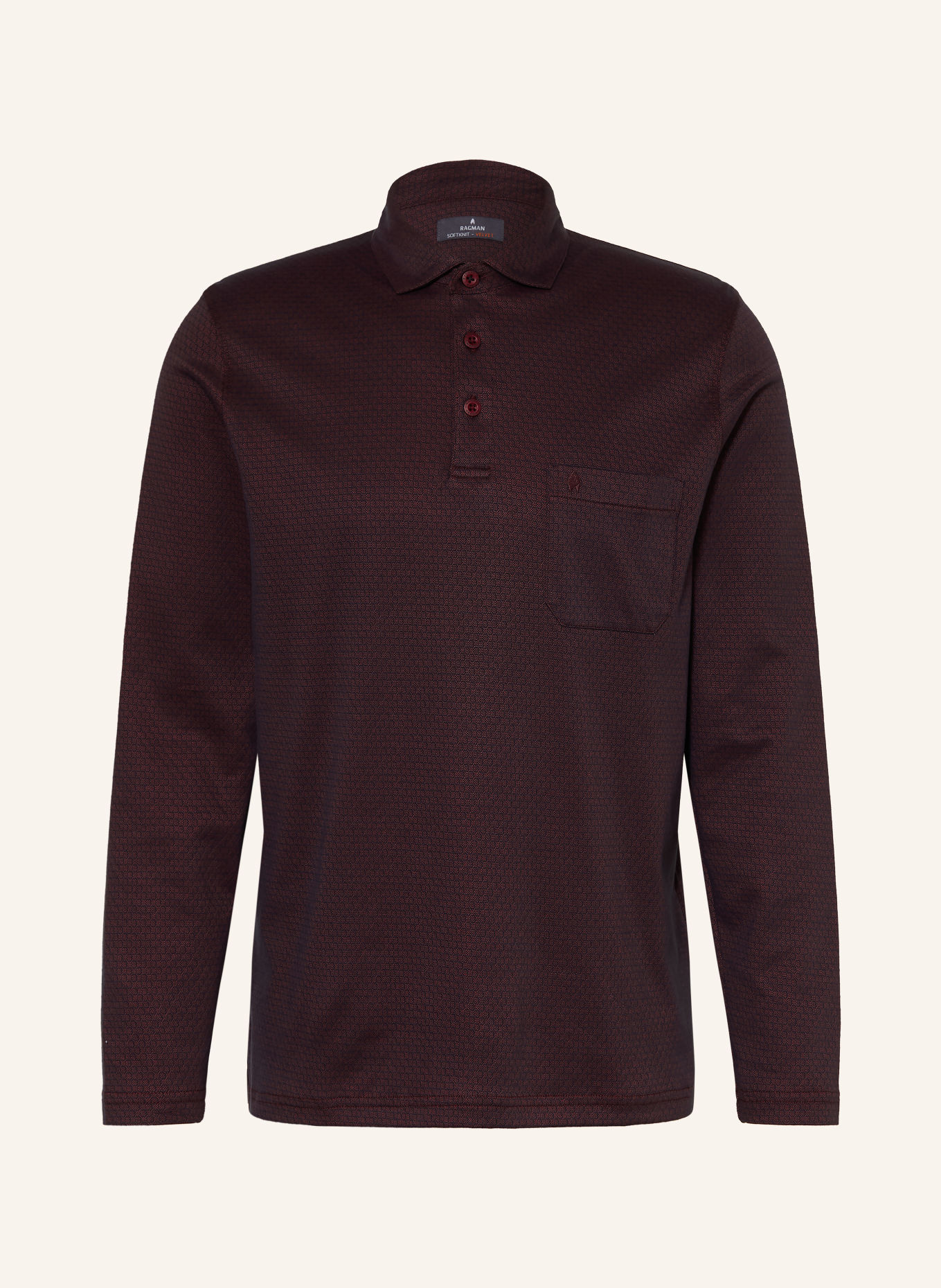 RAGMAN Jersey-poloshirt: MØRKERØD / MØRKEBLÅ