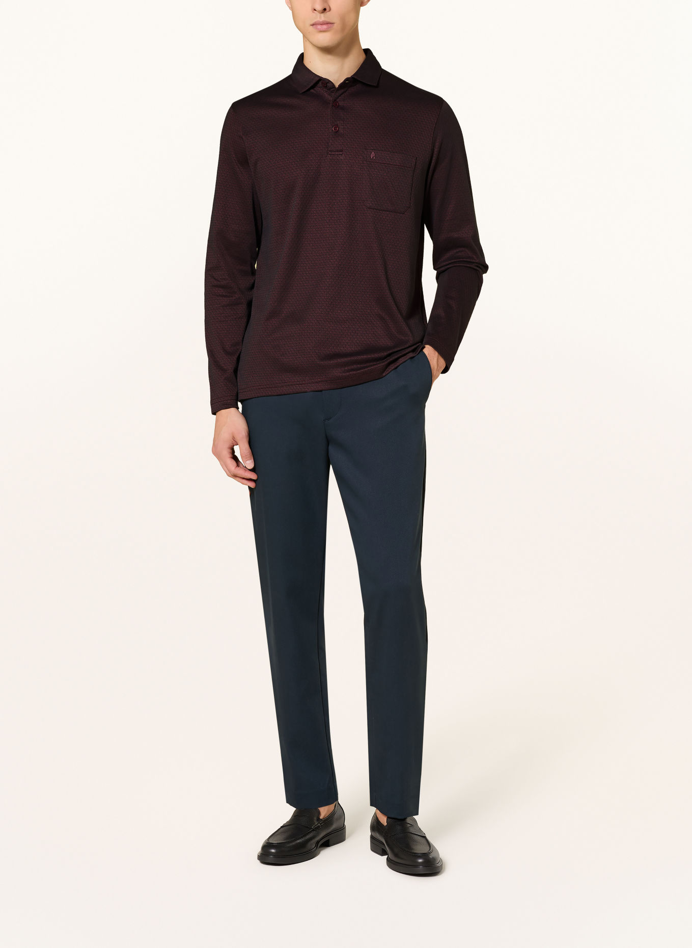RAGMAN Jersey-poloshirt: MØRKERØD / MØRKEBLÅ