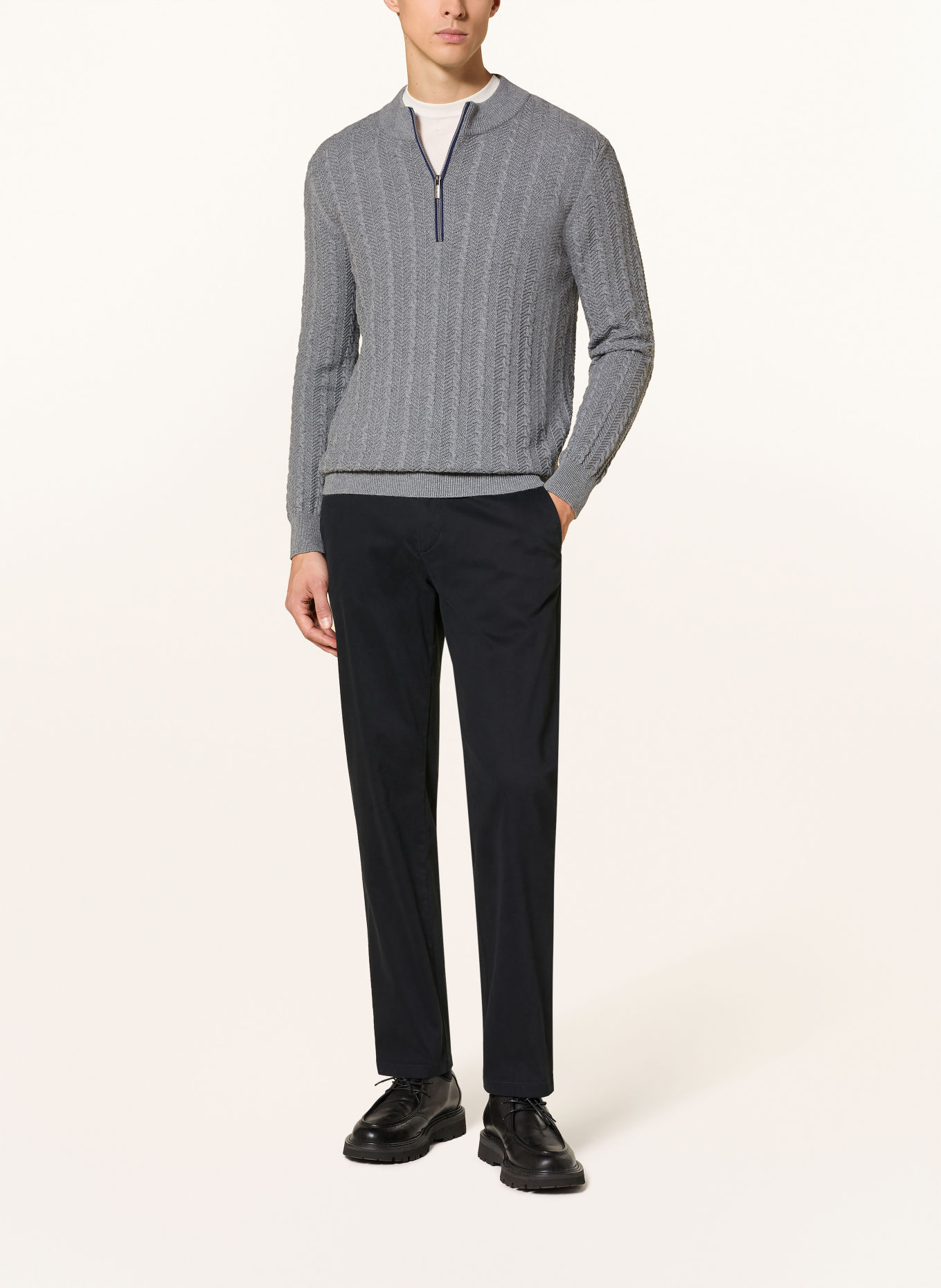 RAGMAN Half-zip sweater: GRAY