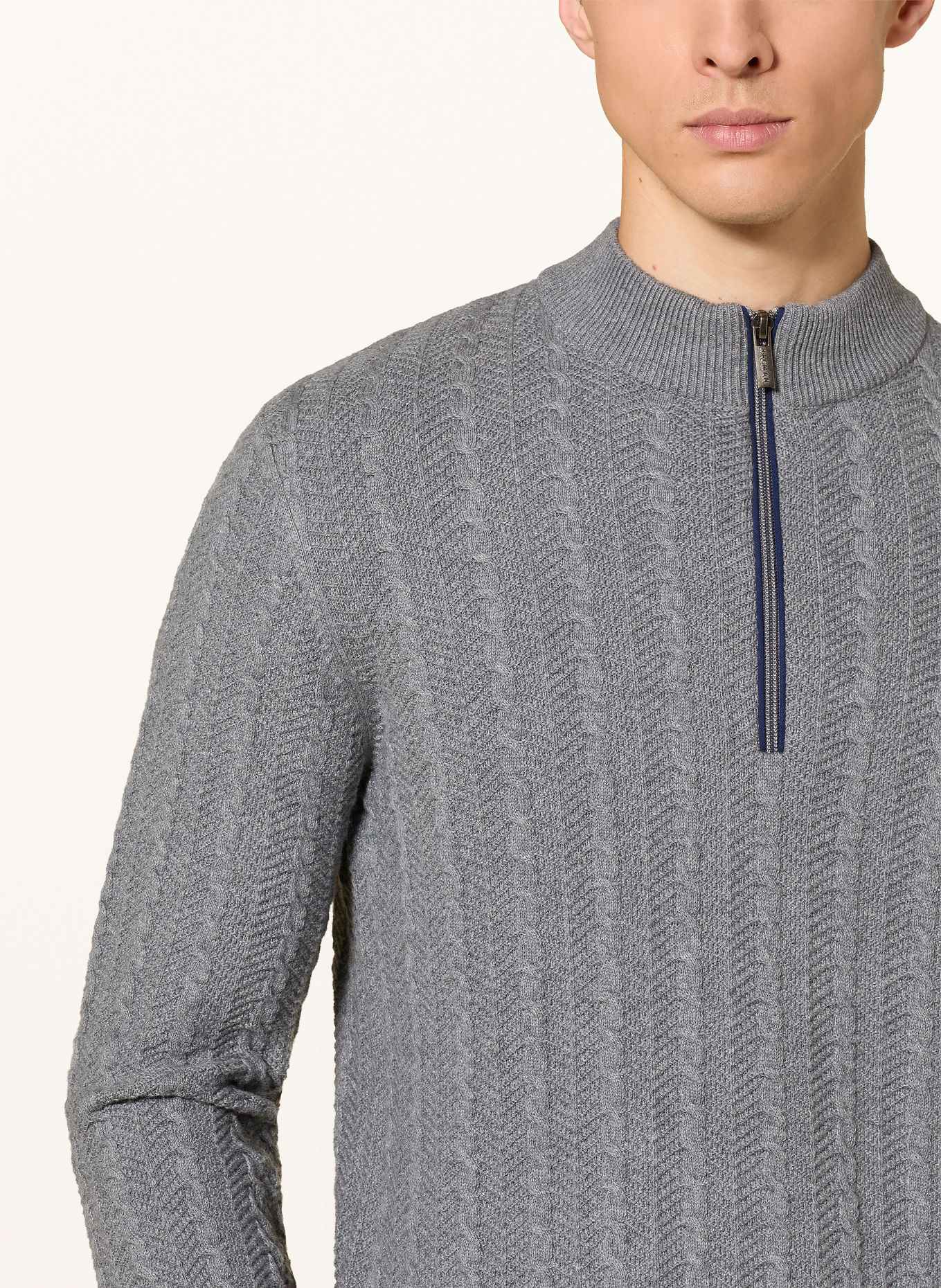 RAGMAN Half-zip sweater: GRAY