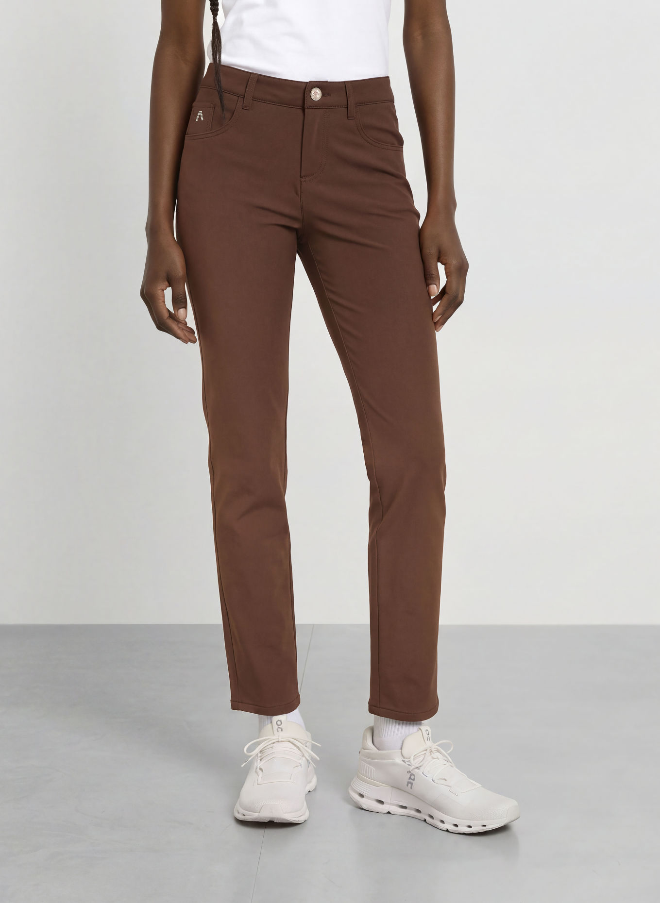 ALBERTO ANJA Golf Pants: DARK BROWN