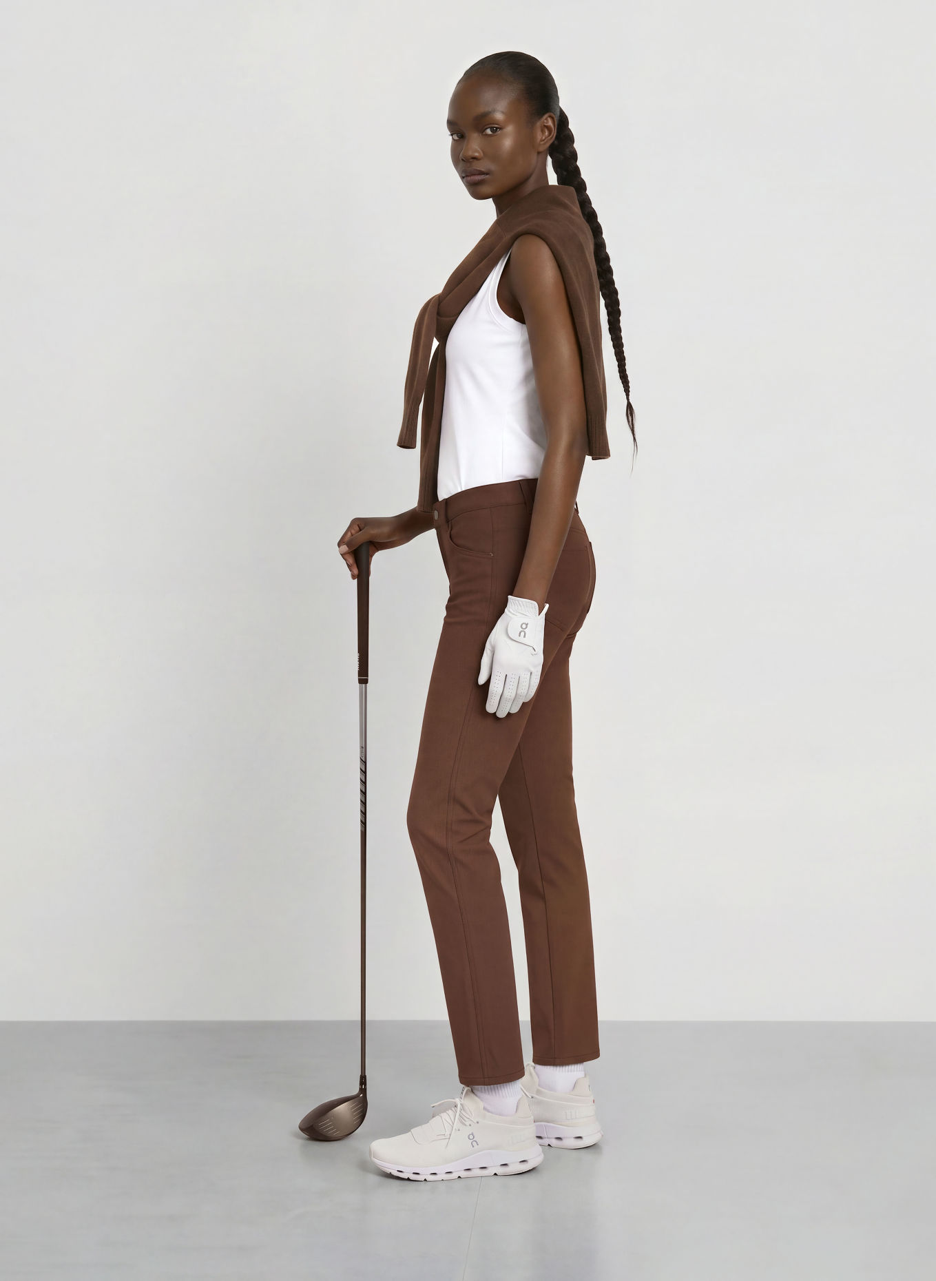 ALBERTO ANJA Golf Pants: DARK BROWN
