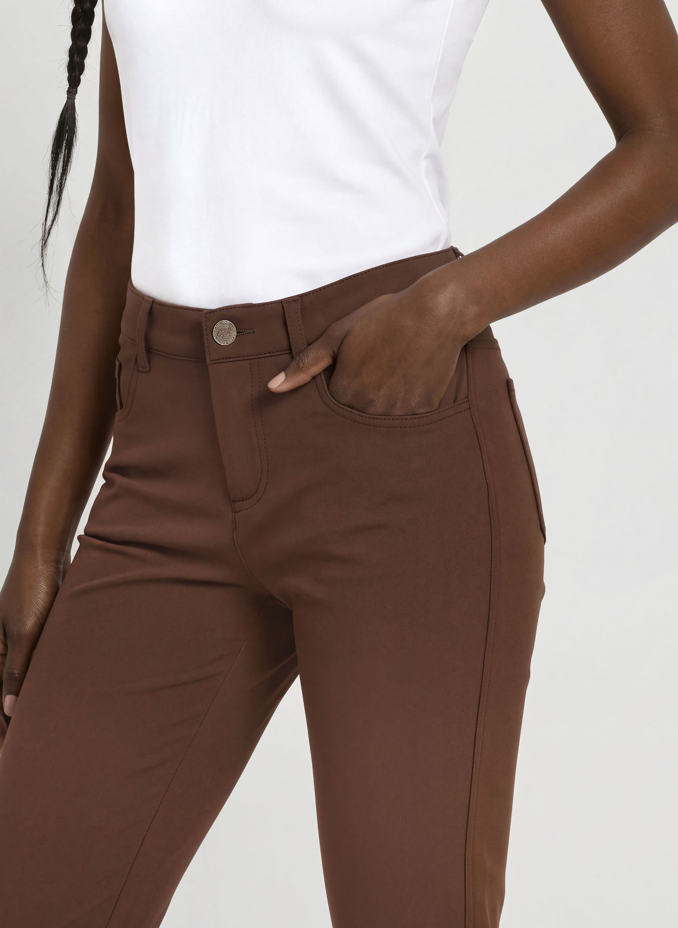 ALBERTO ANJA Golf Pants: DARK BROWN
