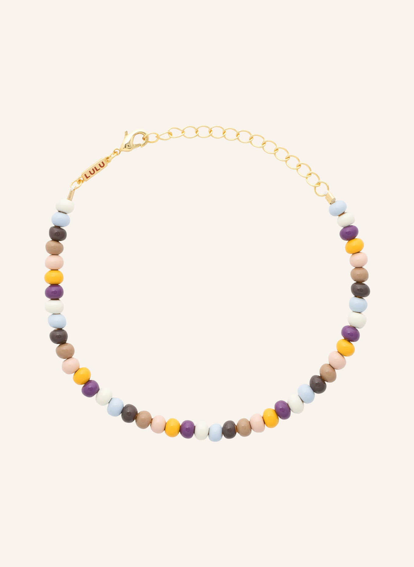 LULU Copenhagen Armband COLOR BALL: GOLD / DUNKELLILA / DUNKELGELB