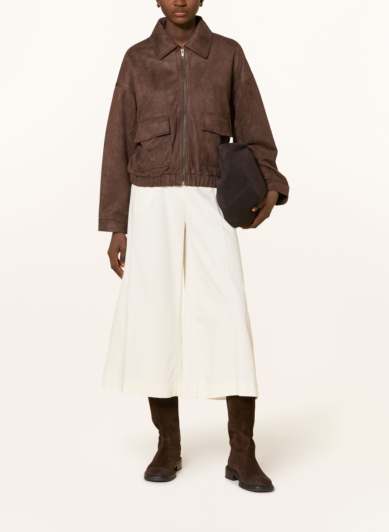 darling harbour Veste aspect cuir: DARK BROWN