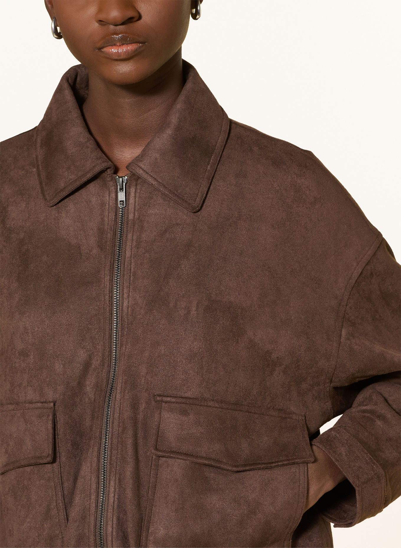 darling harbour Veste aspect cuir: DARK BROWN