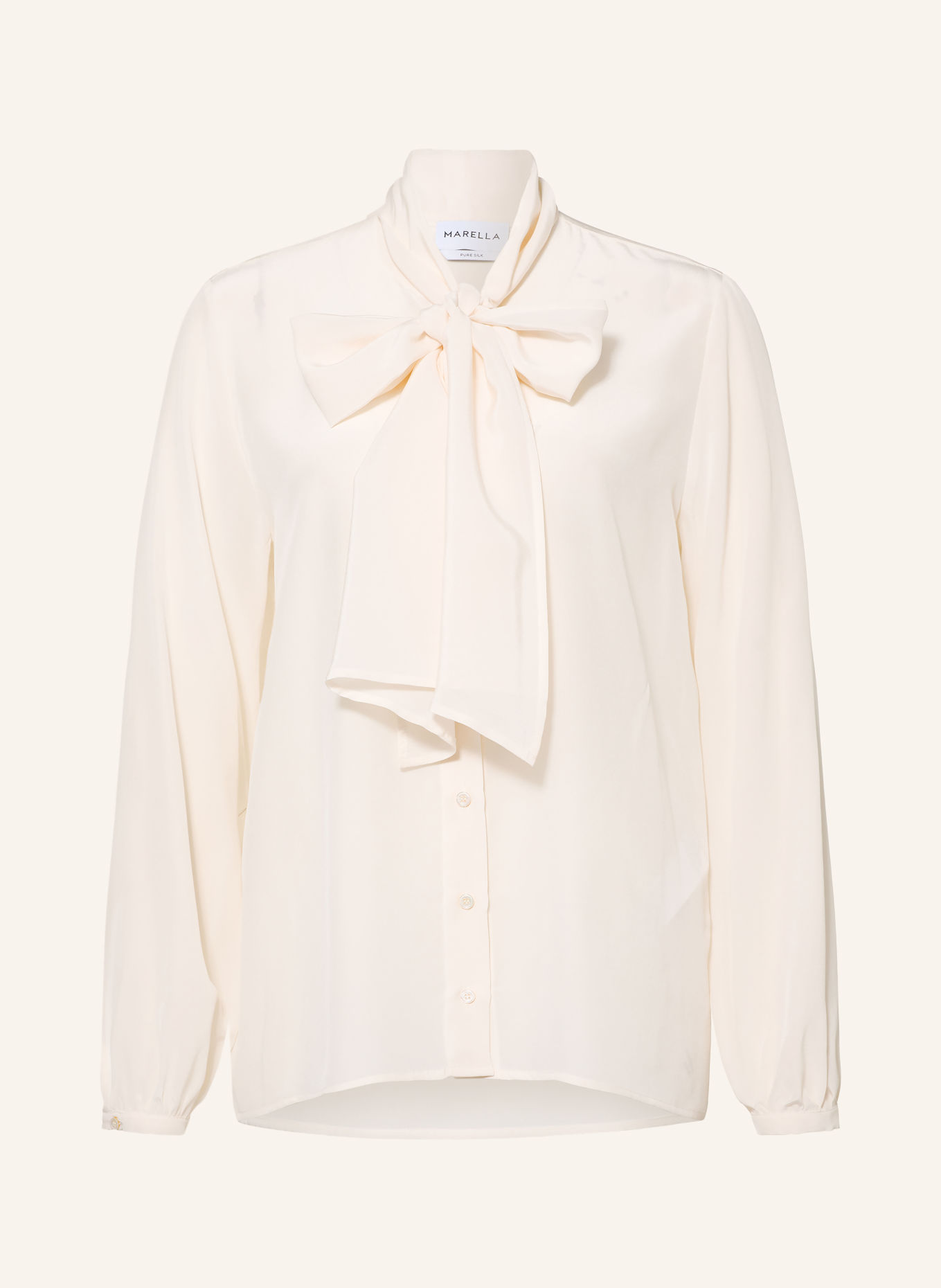 MARELLA Blouse à lavallière MLLMORA en soie: CRÈME