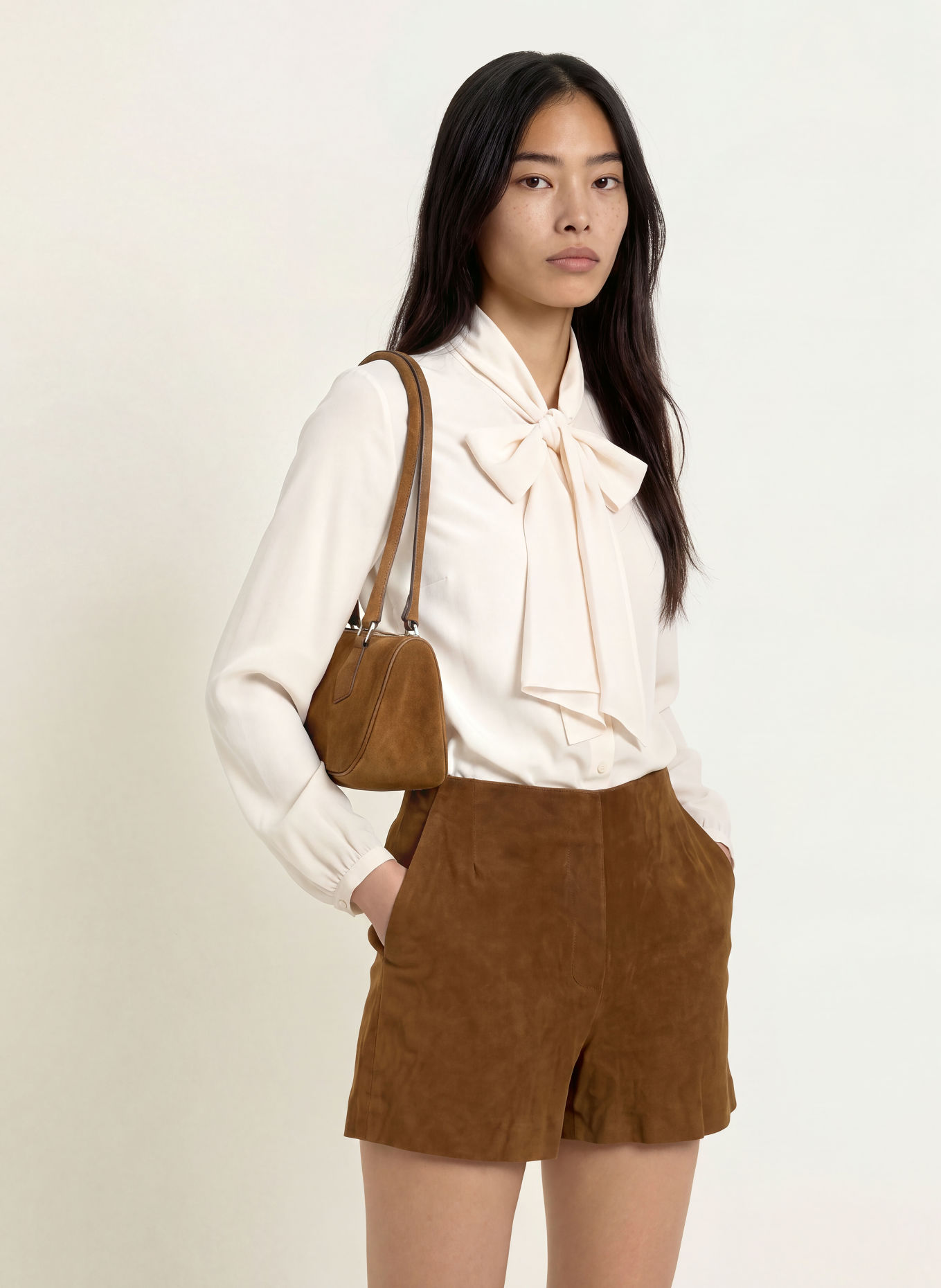 MARELLA Blouse à lavallière MLLMORA en soie: CRÈME