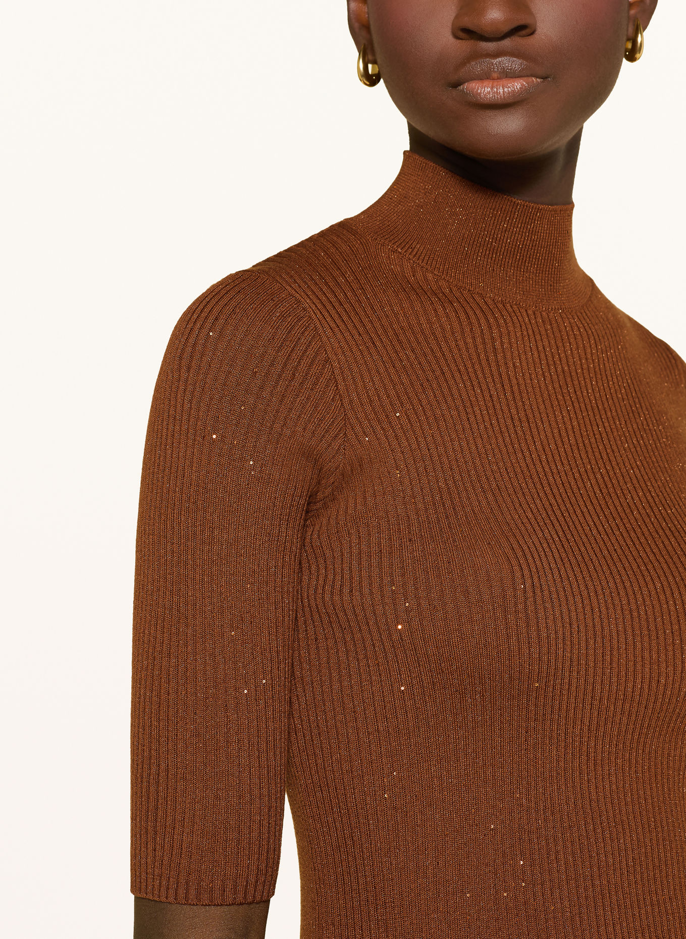 MARELLA Strickshirt MLLGALLO mit Pailletten: BRAUN