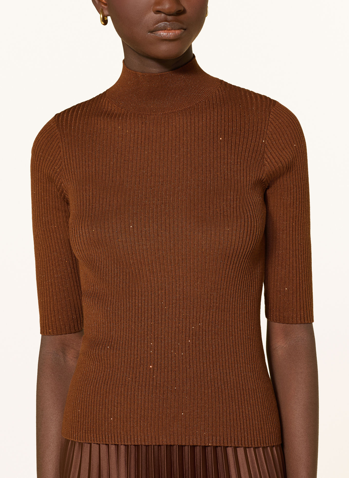 MARELLA Strickshirt MLLGALLO mit Pailletten: BRAUN