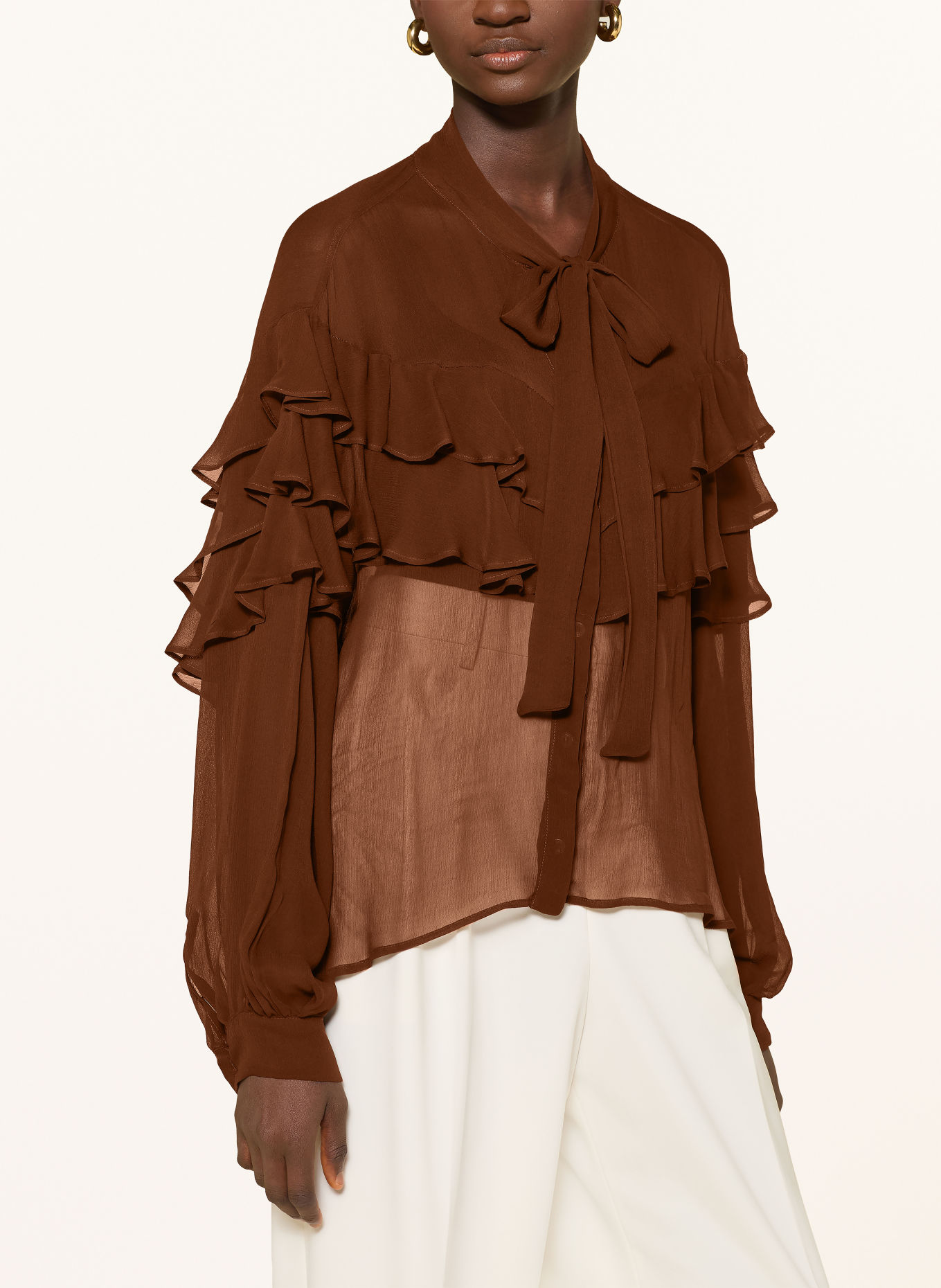 MARELLA Schluppenbluse MLLONETA: BRAUN