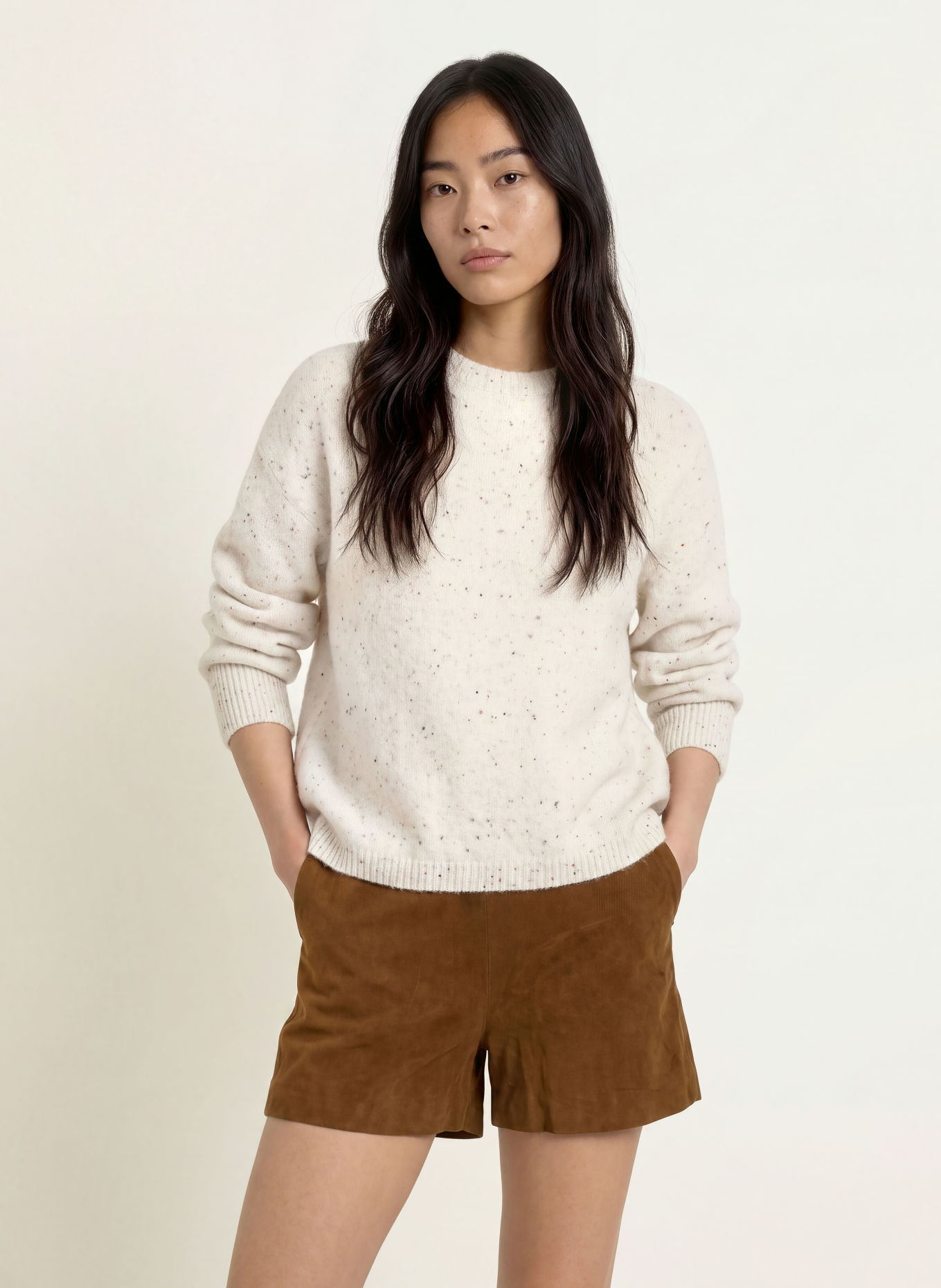 MARELLA Pull MLLALCALI: BLANC / MARRON / GRIS
