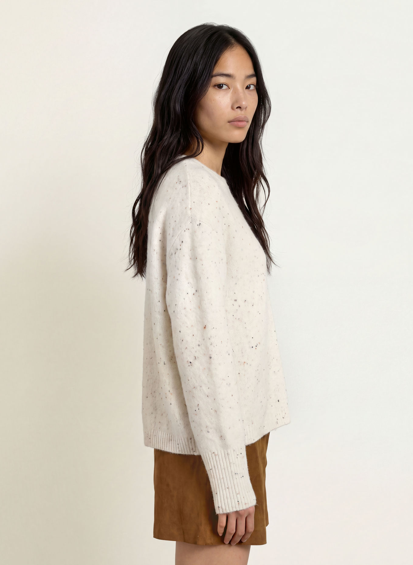 MARELLA Pull MLLALCALI: BLANC / MARRON / GRIS