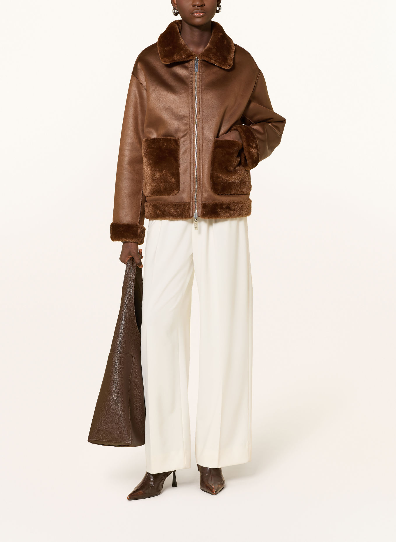 MARELLA Kunstfell-Jacke NUVOLE zum Wenden: BRAUN