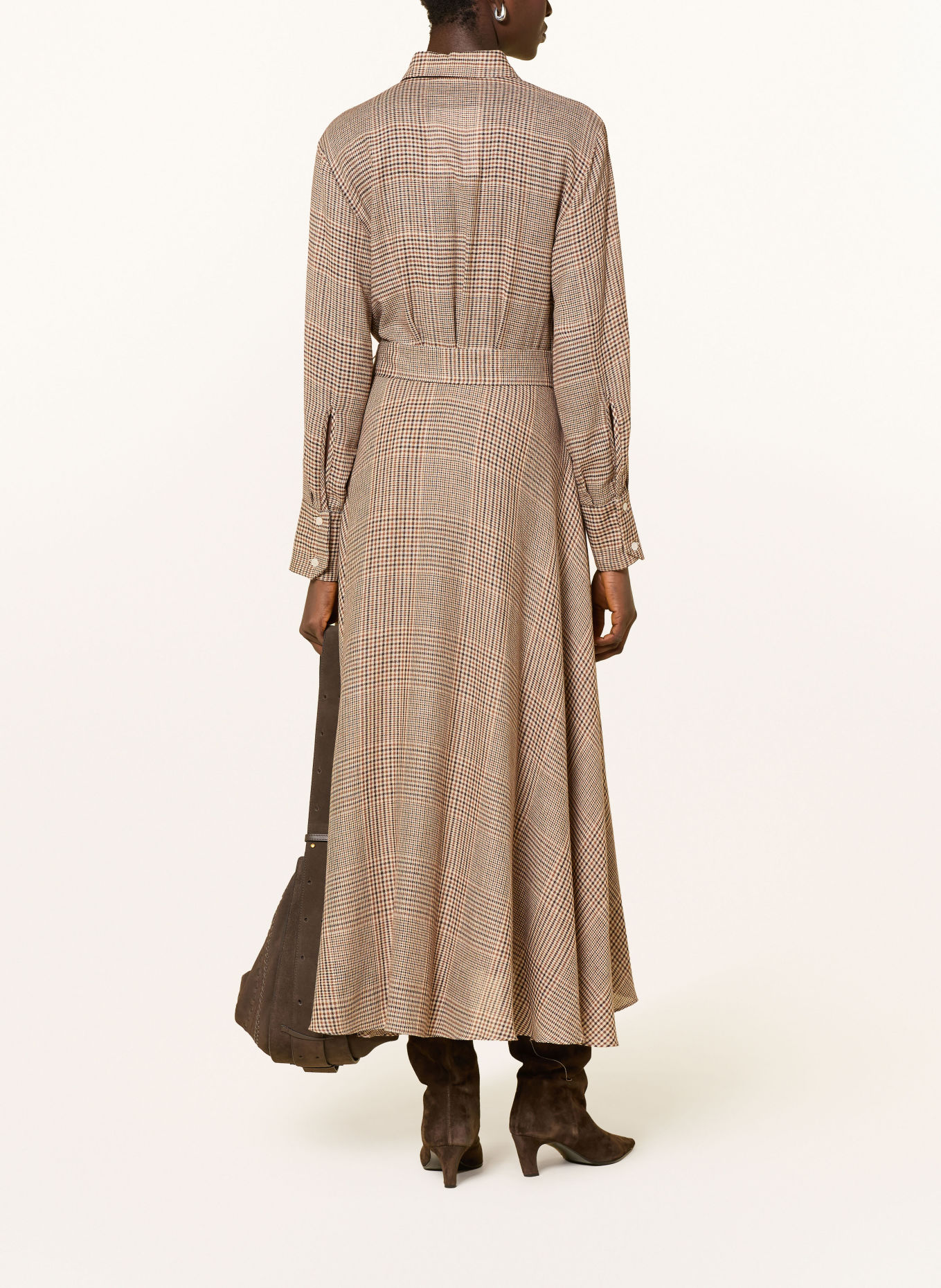 MARELLA Robe chemise MLLUTILE: MARRON / CHAMEAU / NOIR