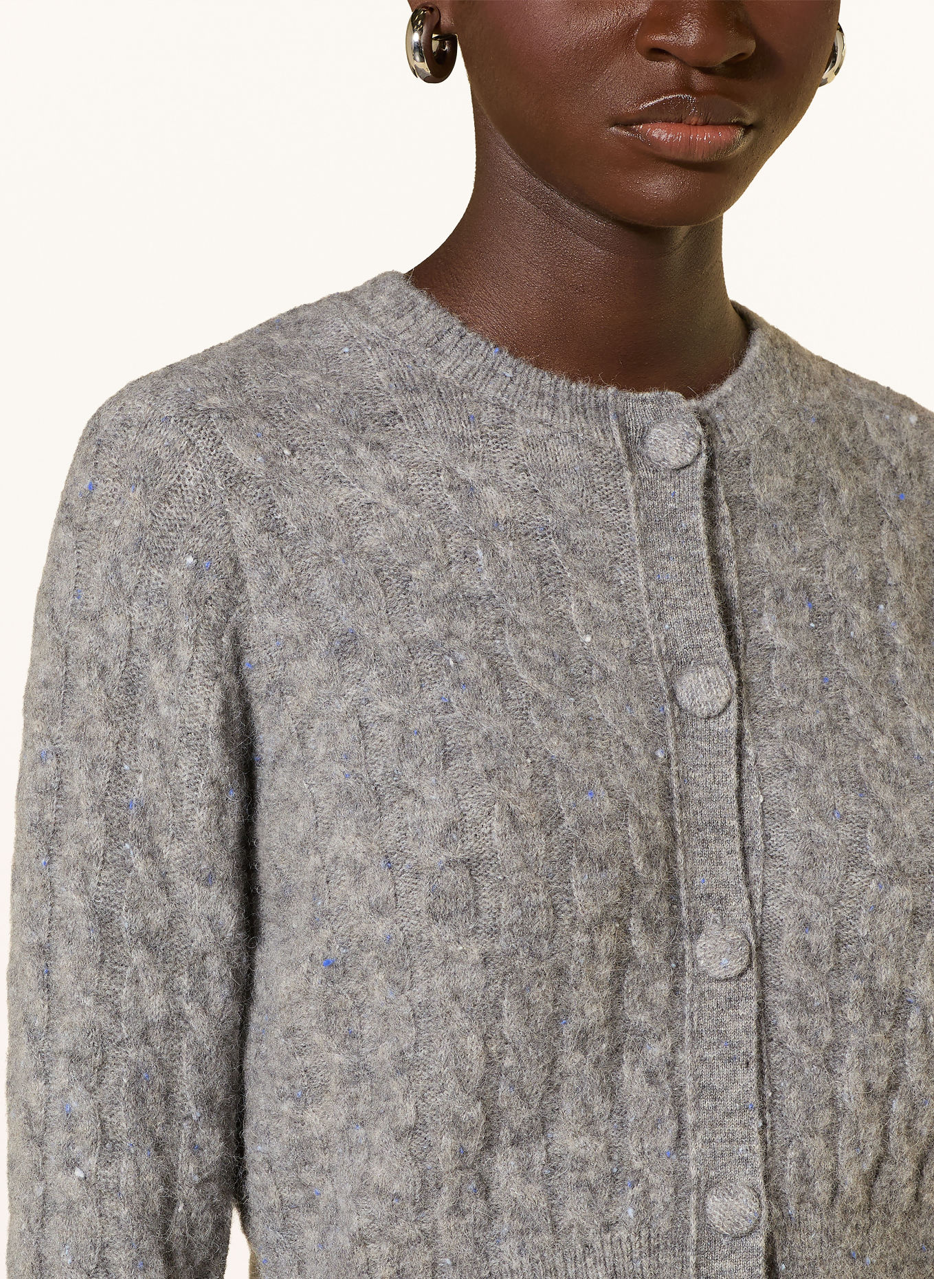 MARELLA Stickad kofta MLLCERTA med alpacka: GRÅ