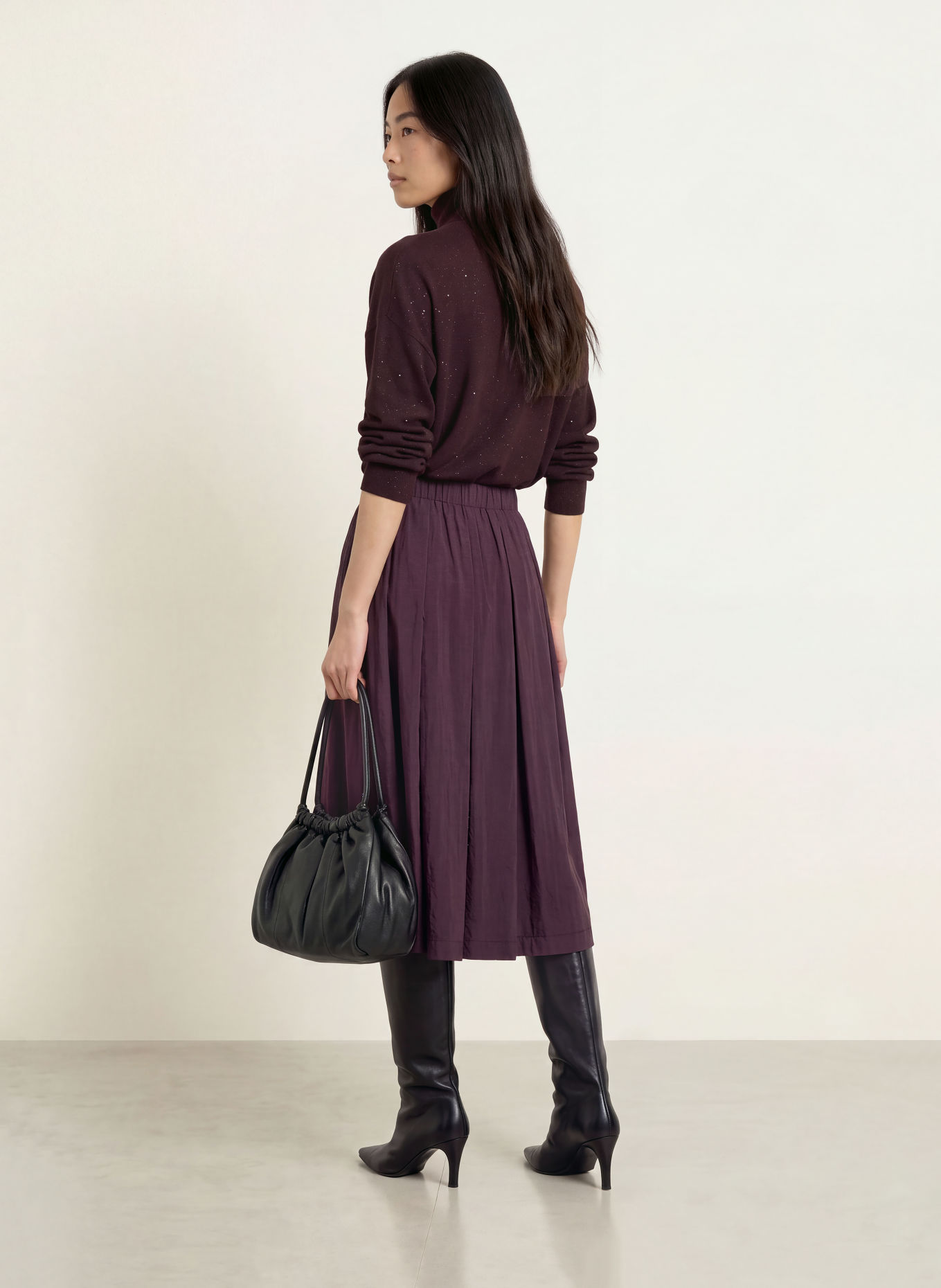 MARELLA Pull à col roulé MLLGESTO avec paillettes et fil pailleté: LILAS FONCÉ