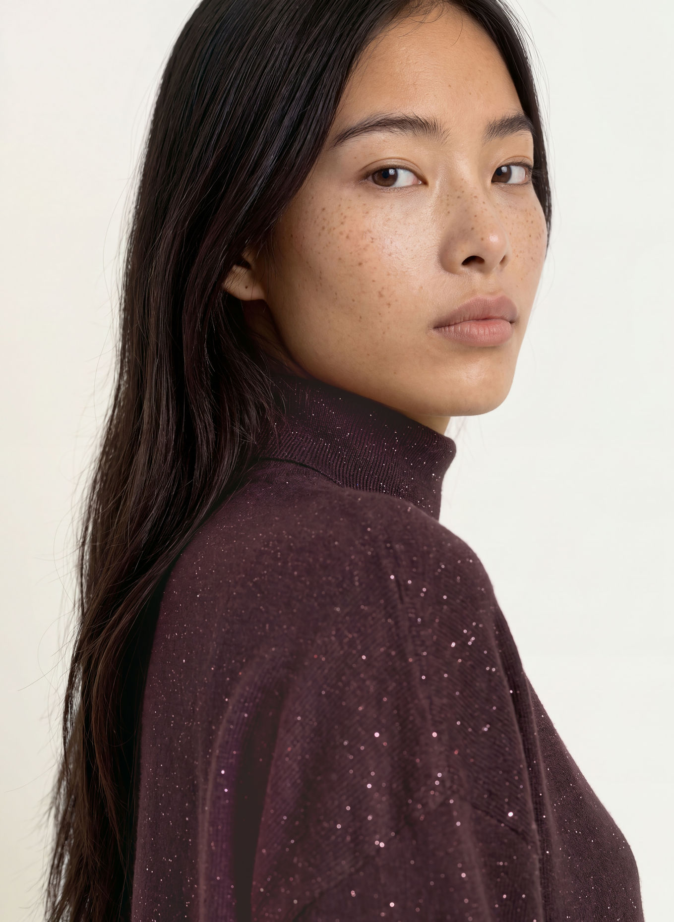 MARELLA Pull à col roulé MLLGESTO avec paillettes et fil pailleté: LILAS FONCÉ