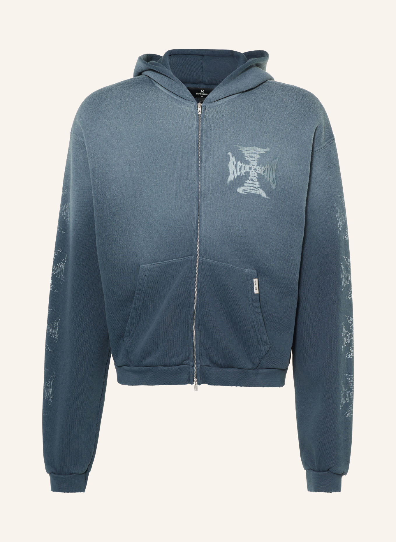 REPRESENT Sweatjacke MH SHRUNKEN: BLAU / HELLBLAU
