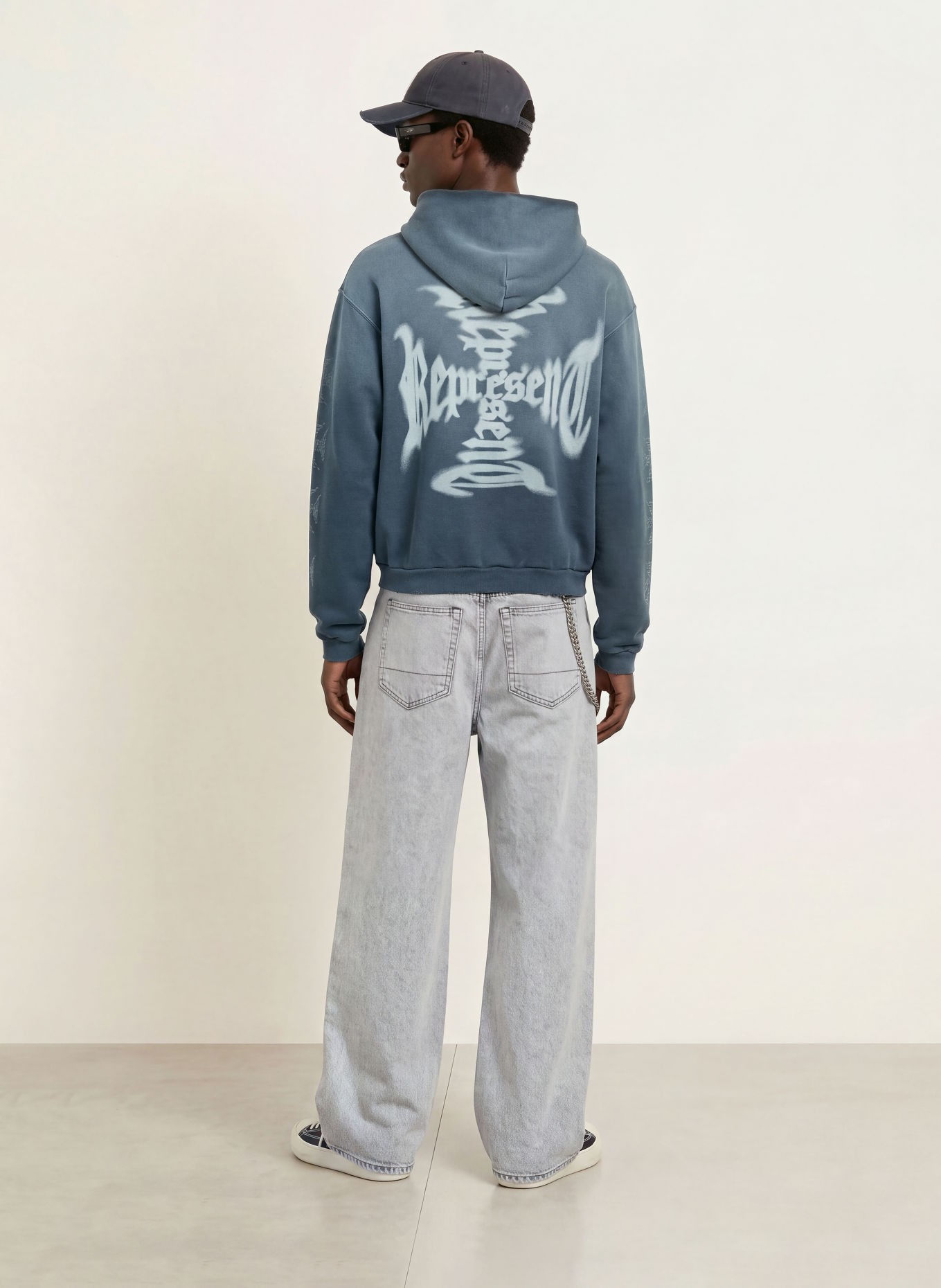 REPRESENT Sweatjacke MH SHRUNKEN: BLAU / HELLBLAU