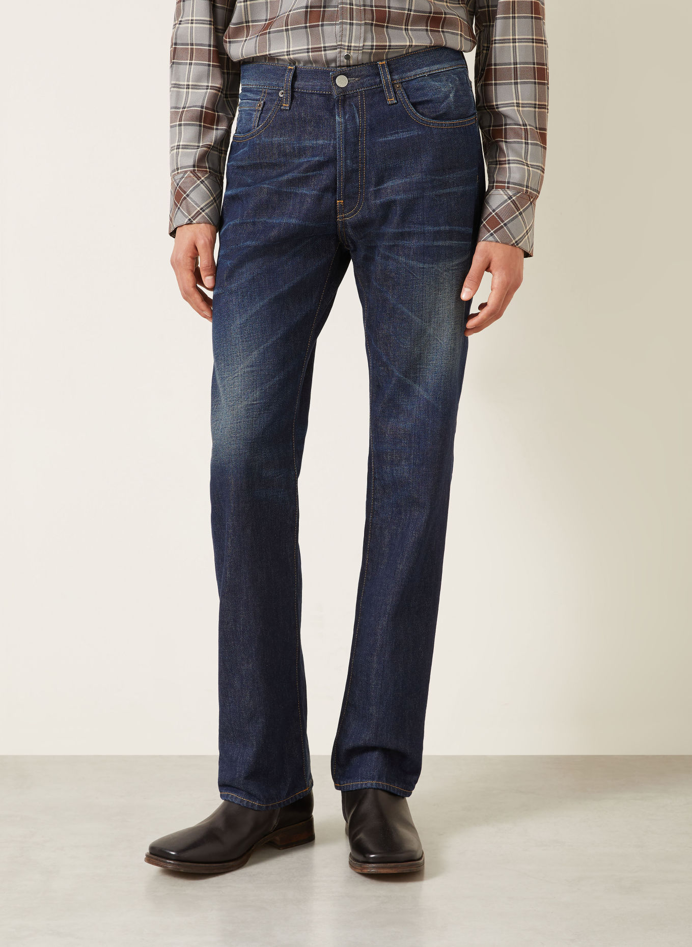 Acne Studios Jean coupe classique: 838 DARK BLUE